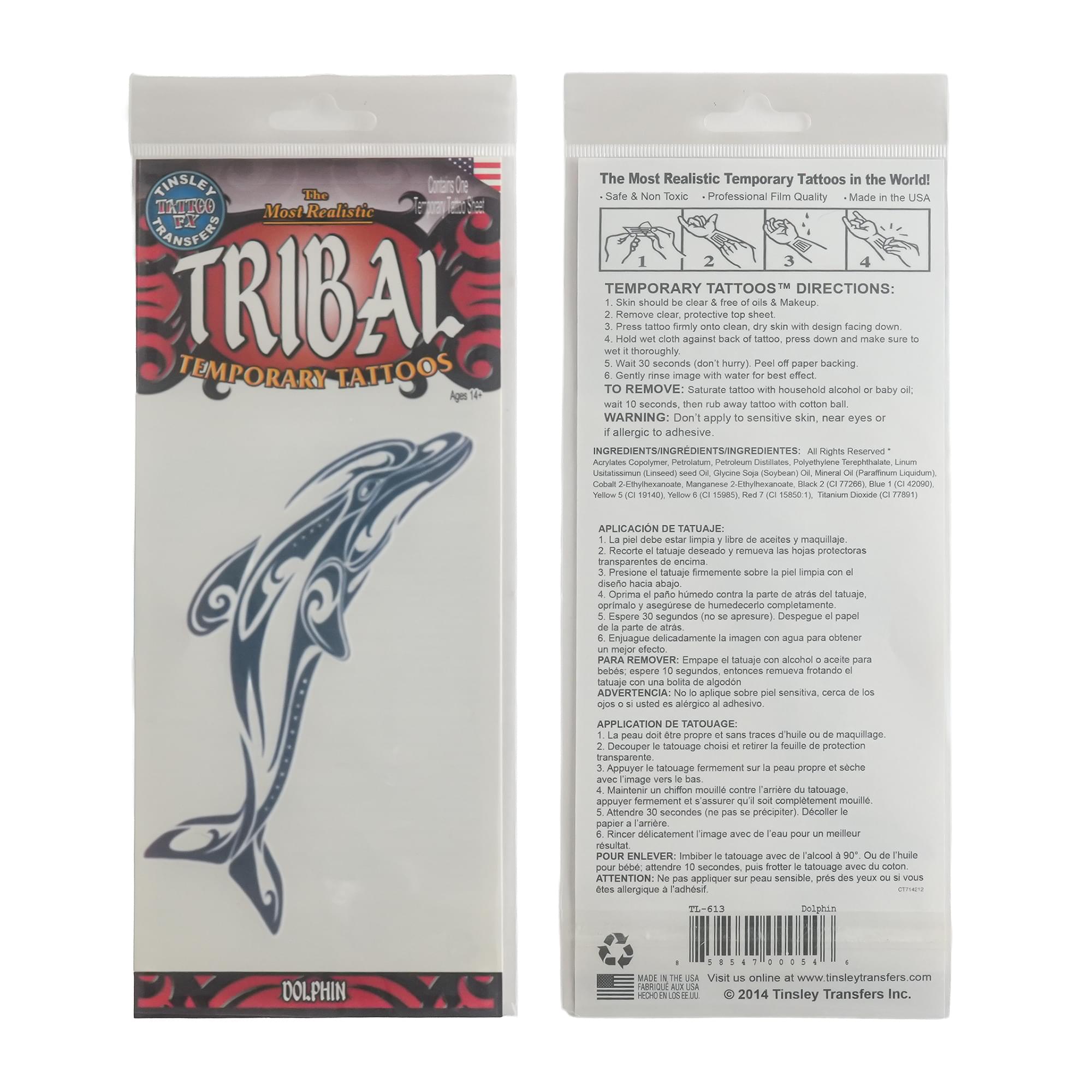 Costume Tattoo: Dolphin Tribal Temporary Tattoo