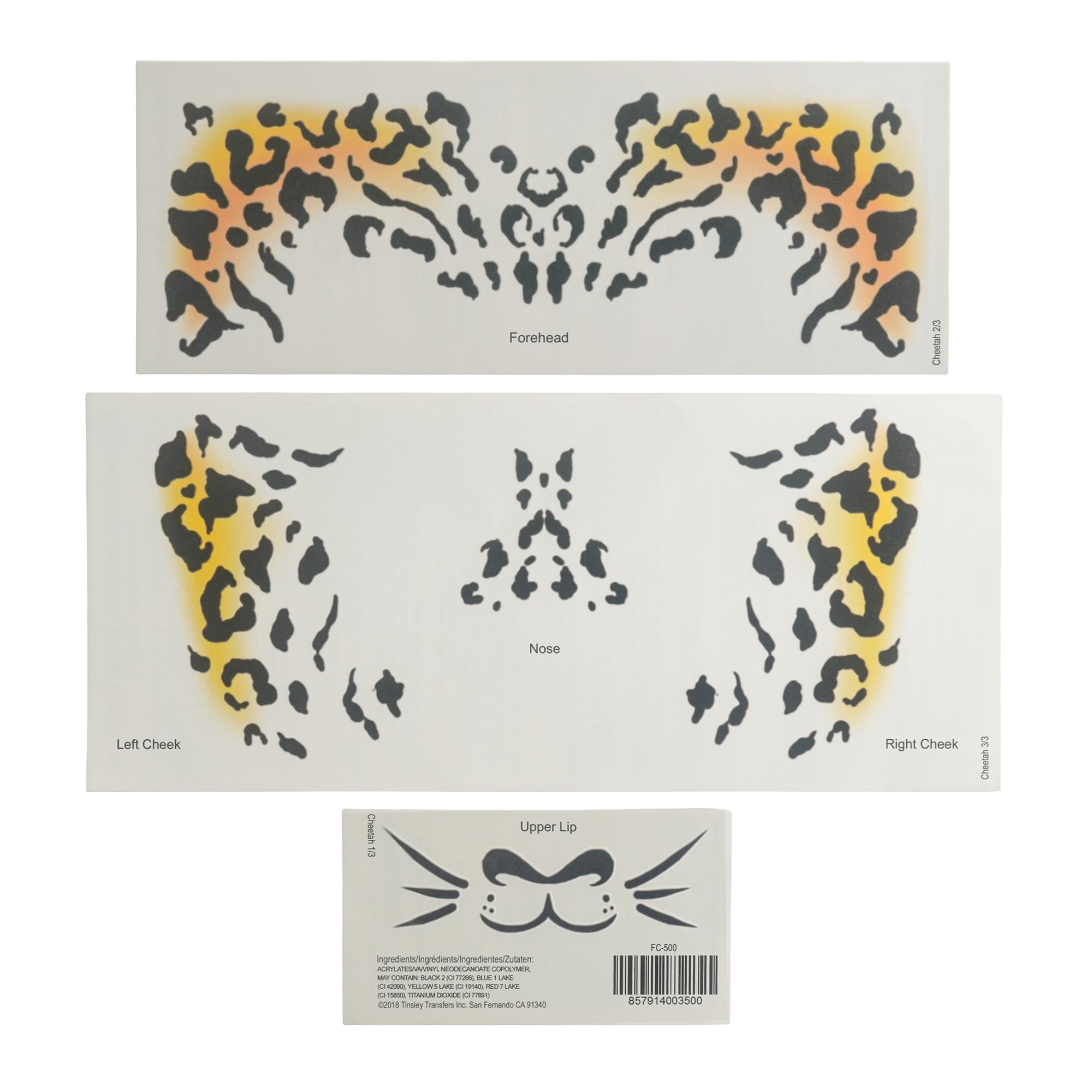 Csotume Face Tattoo: Cheetah