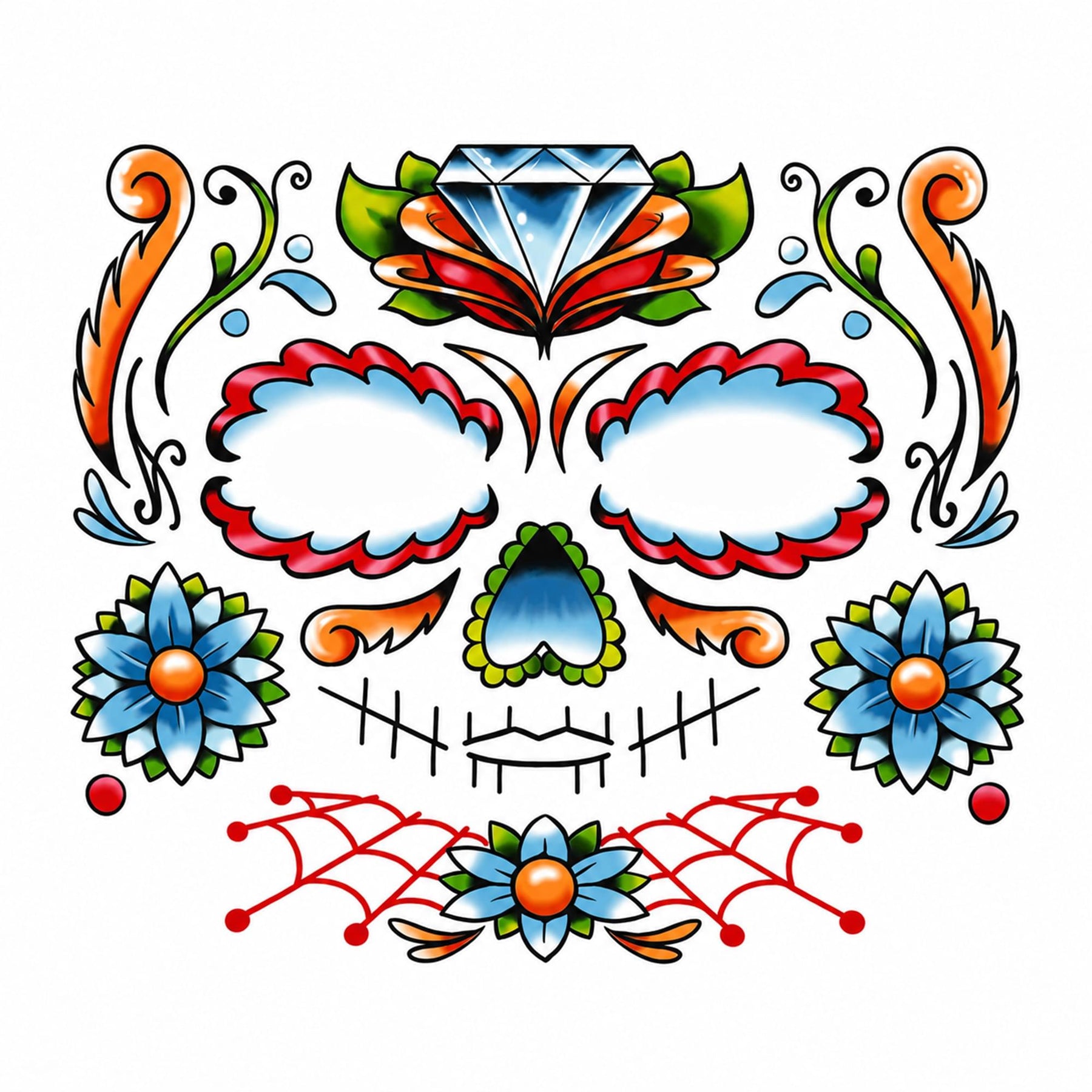 Costume Face Tattoo: Candy Skull