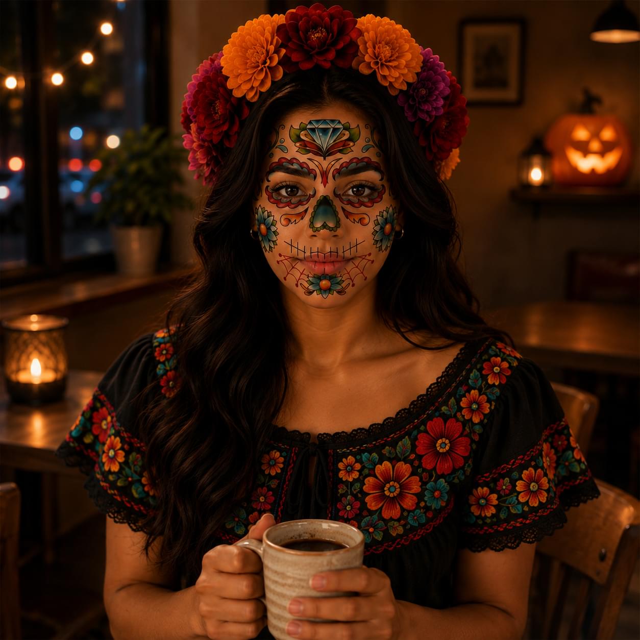 Costume Face Tattoo: Candy Skull