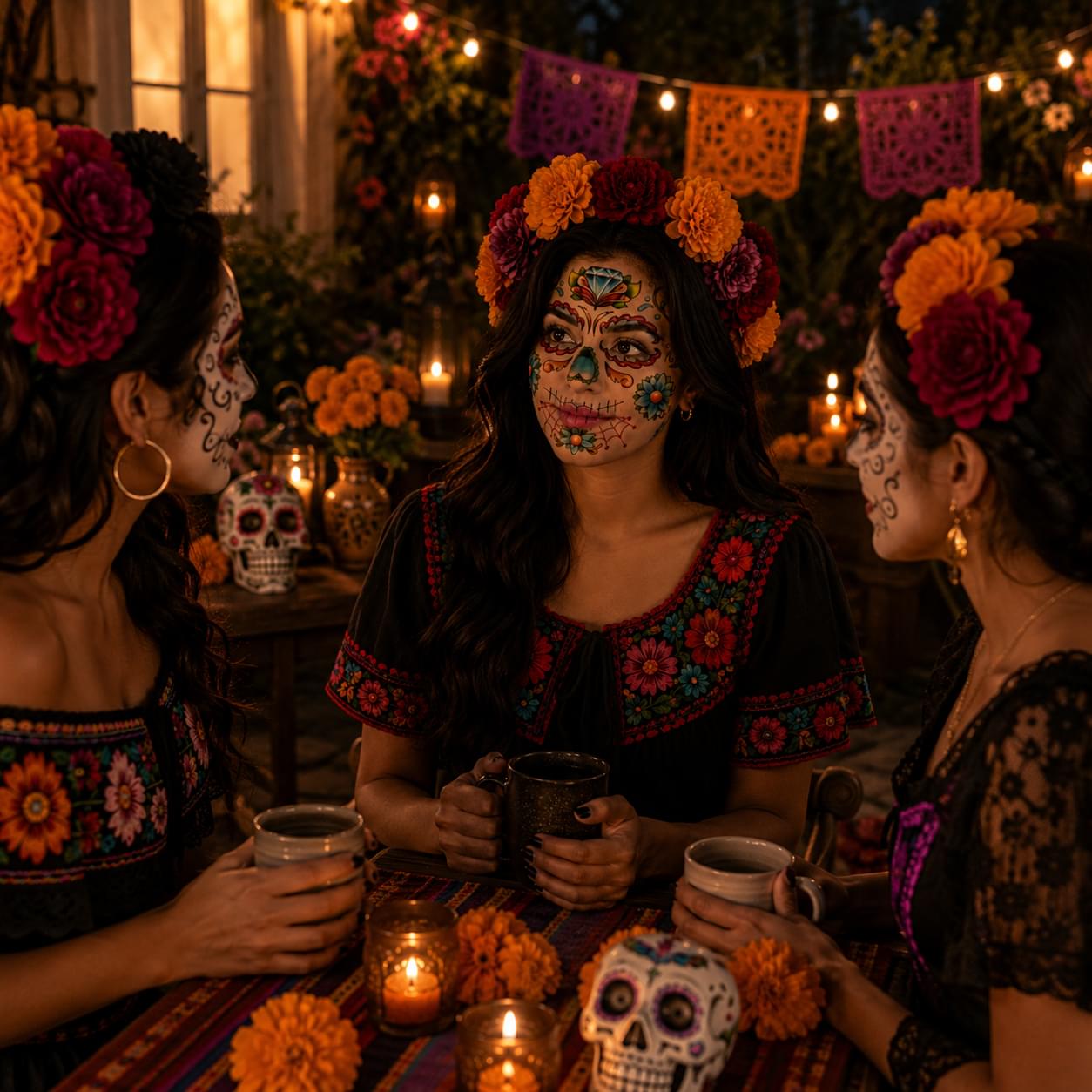 Costume Face Tattoo: Candy Skull