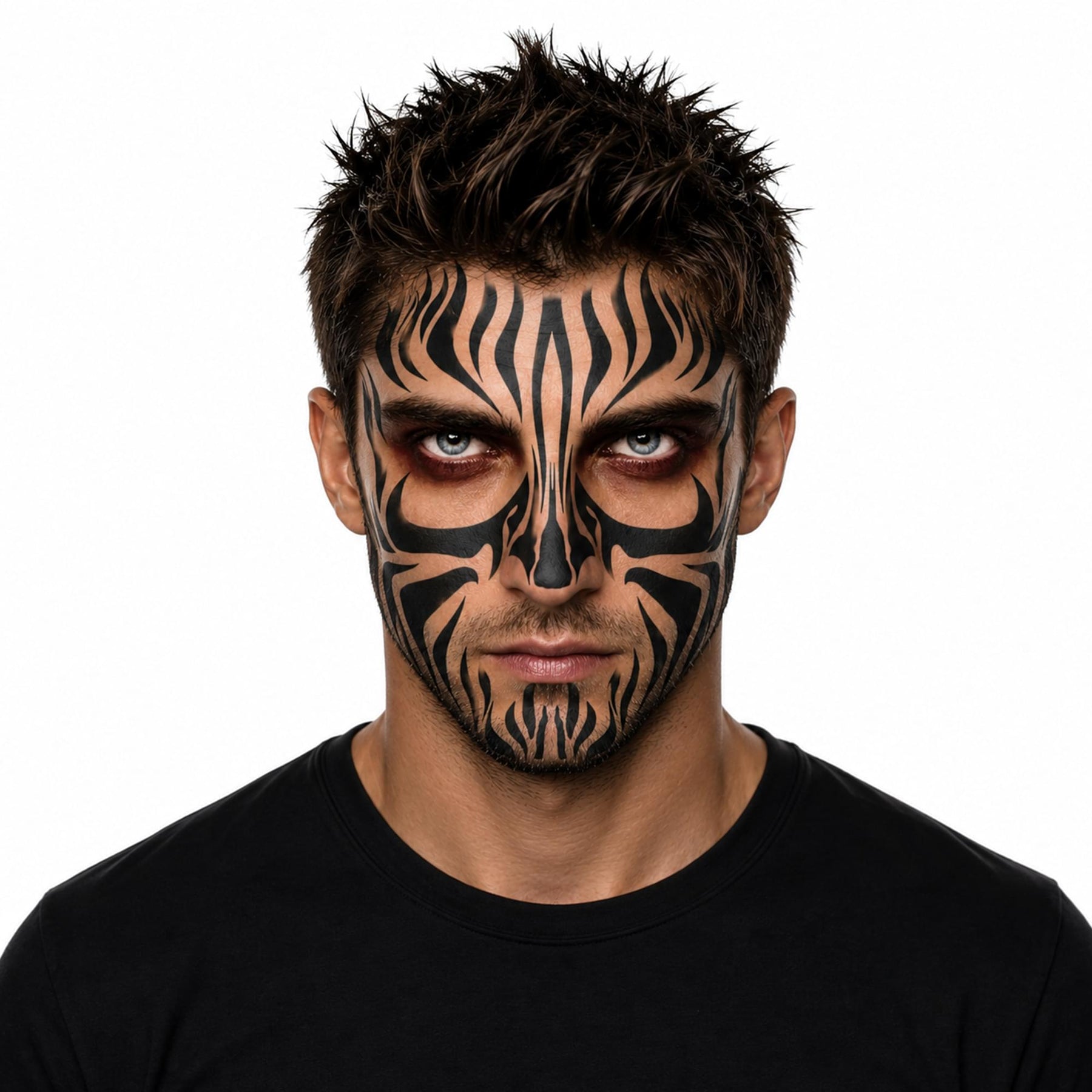 Costume Face Tattoo: Tribal Zebra