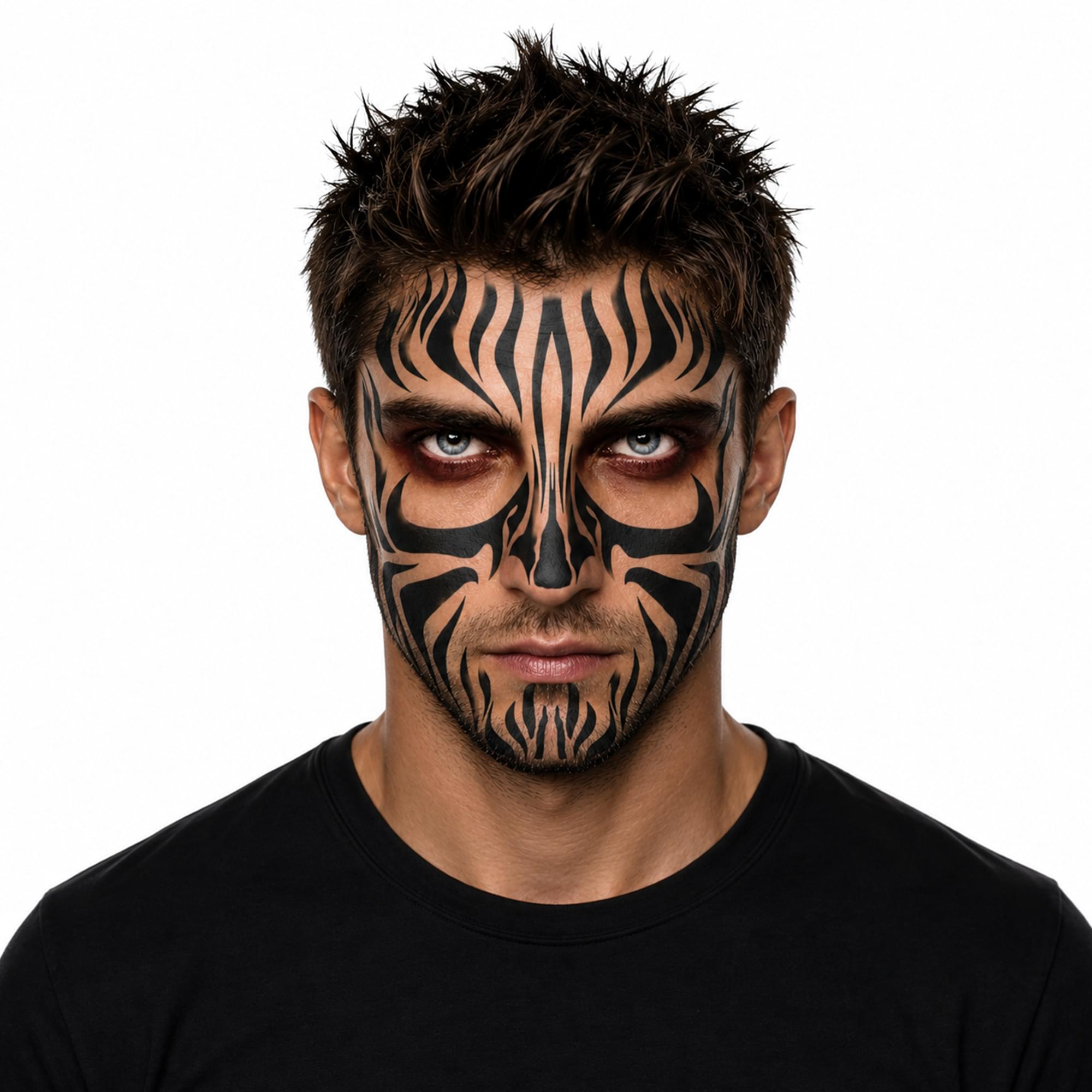 Costume Face Tattoo: Tribal Zebra