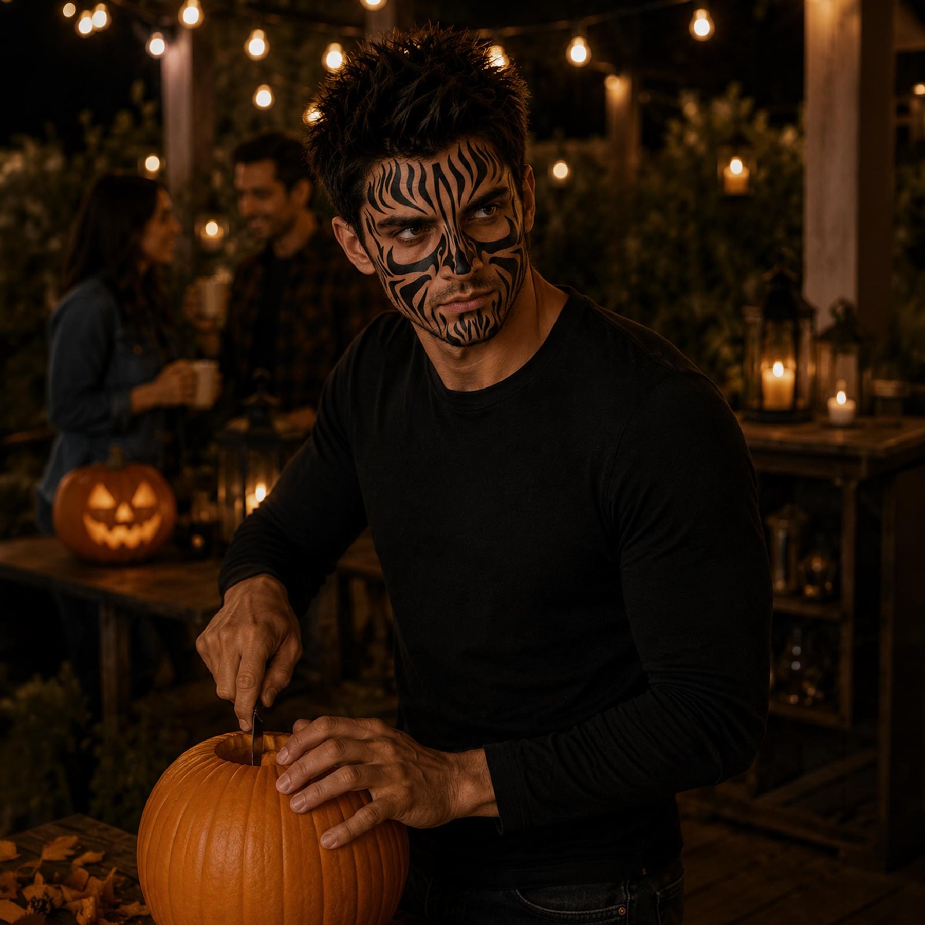 Costume Face Tattoo: Tribal Zebra