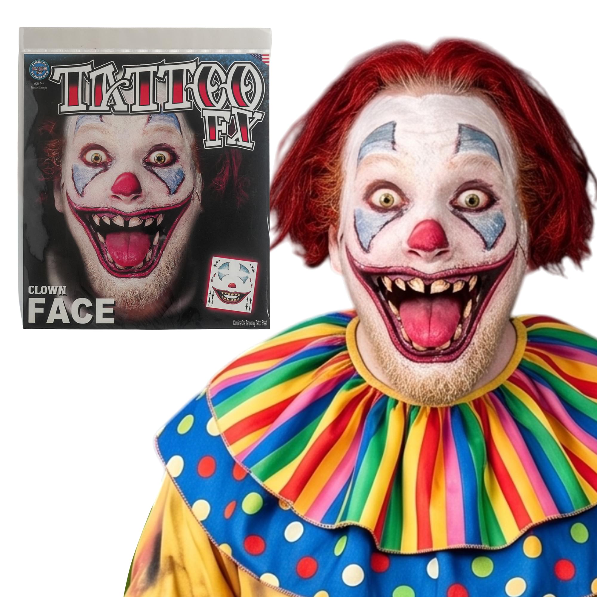 Costume Face Tattoo: Clown