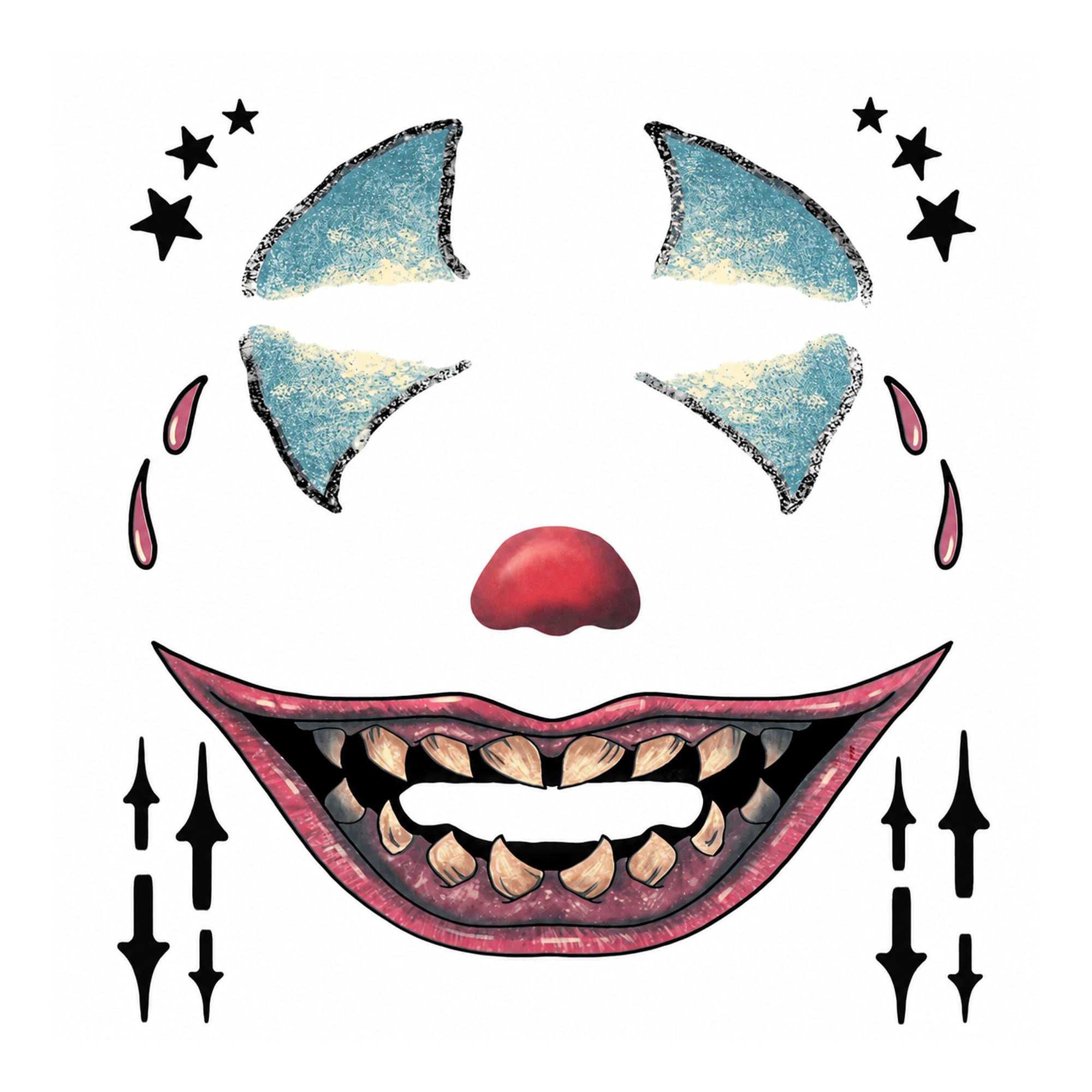 Costume Face Tattoo: Clown