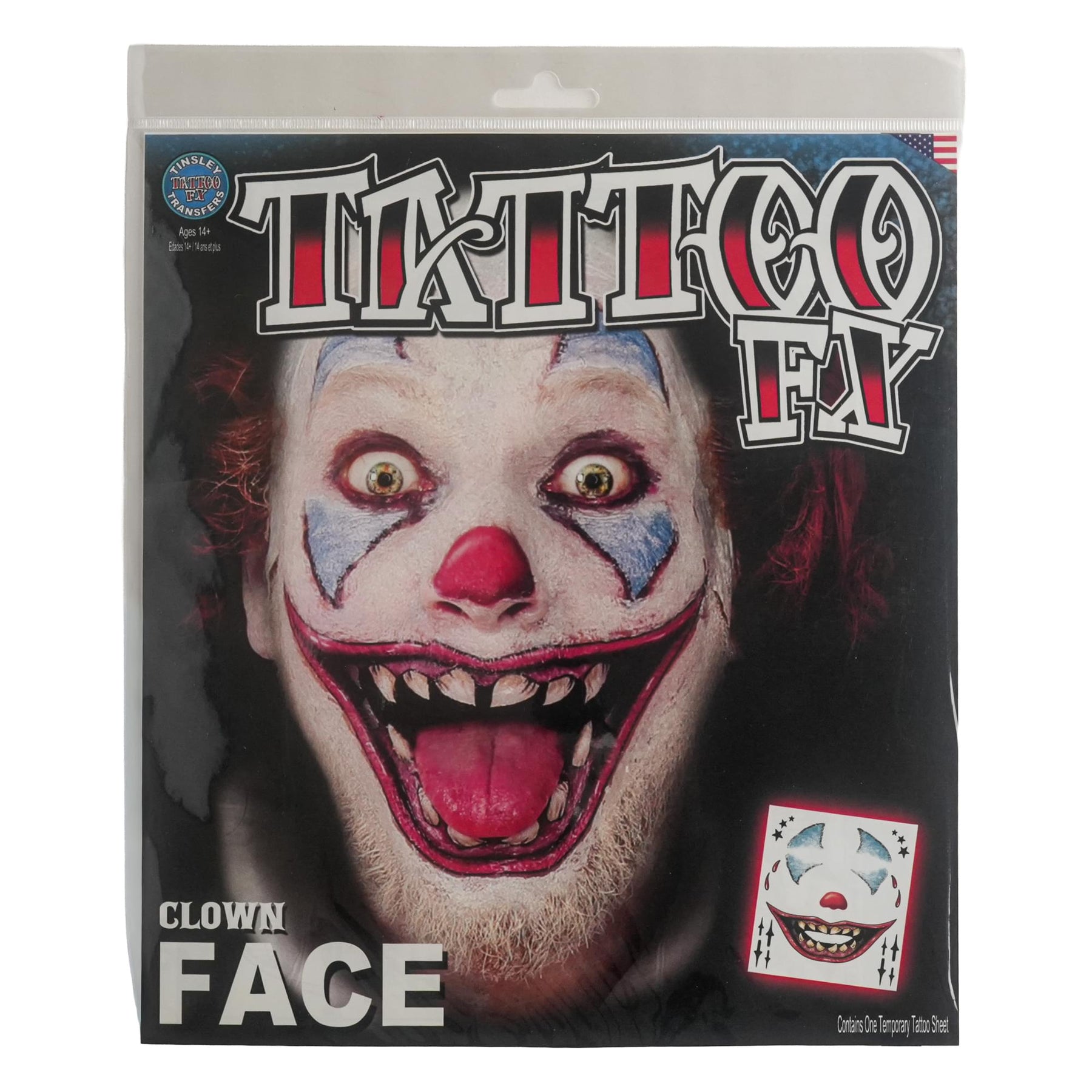Costume Face Tattoo: Clown