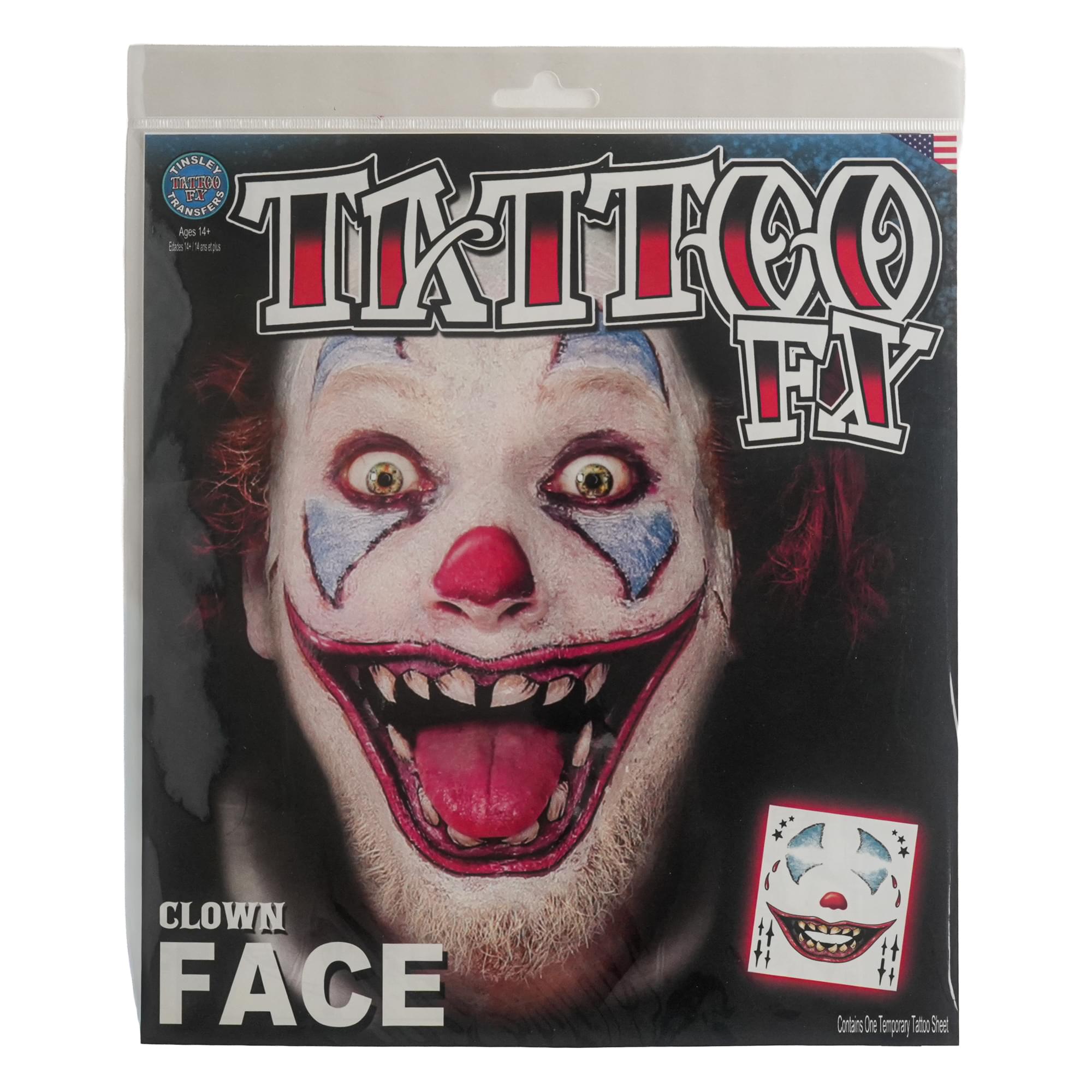 Costume Face Tattoo: Clown