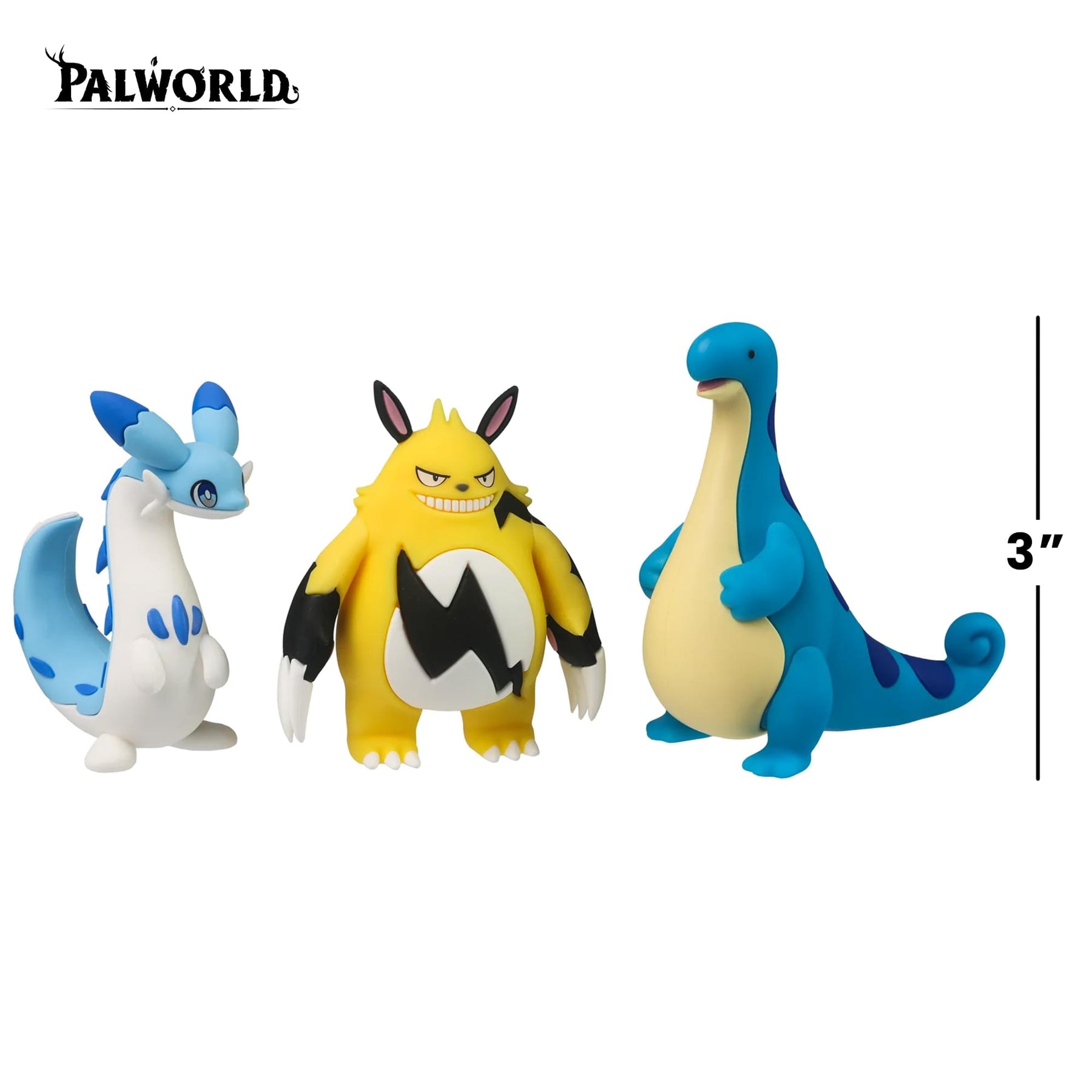 Palworld 3 Inch Figure Set | Chillet, Grizzbolt, Relaxaurus