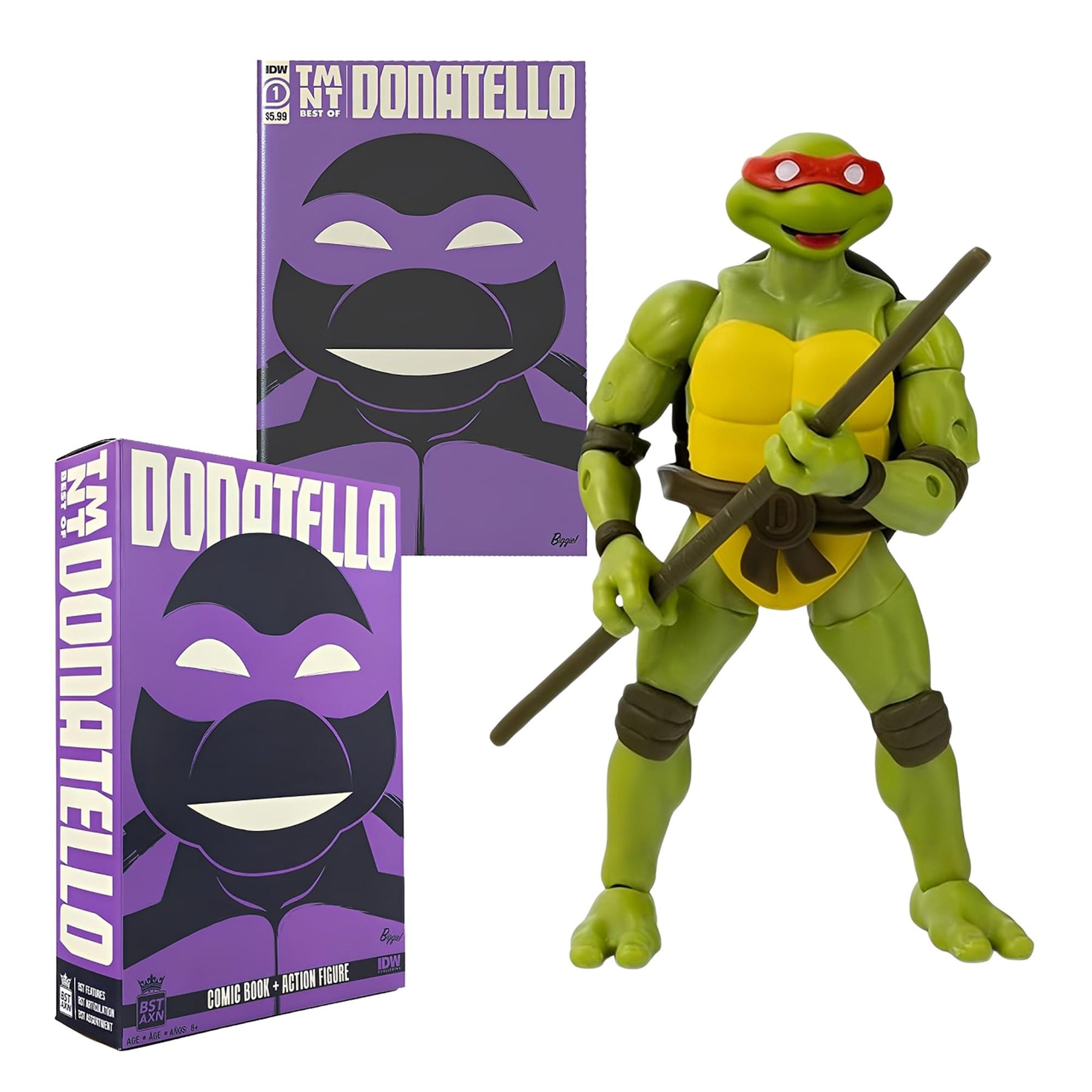 Teenage Mutant Ninja Turtles BST AXN 5-inch Figure Set | Donatello & Comic
