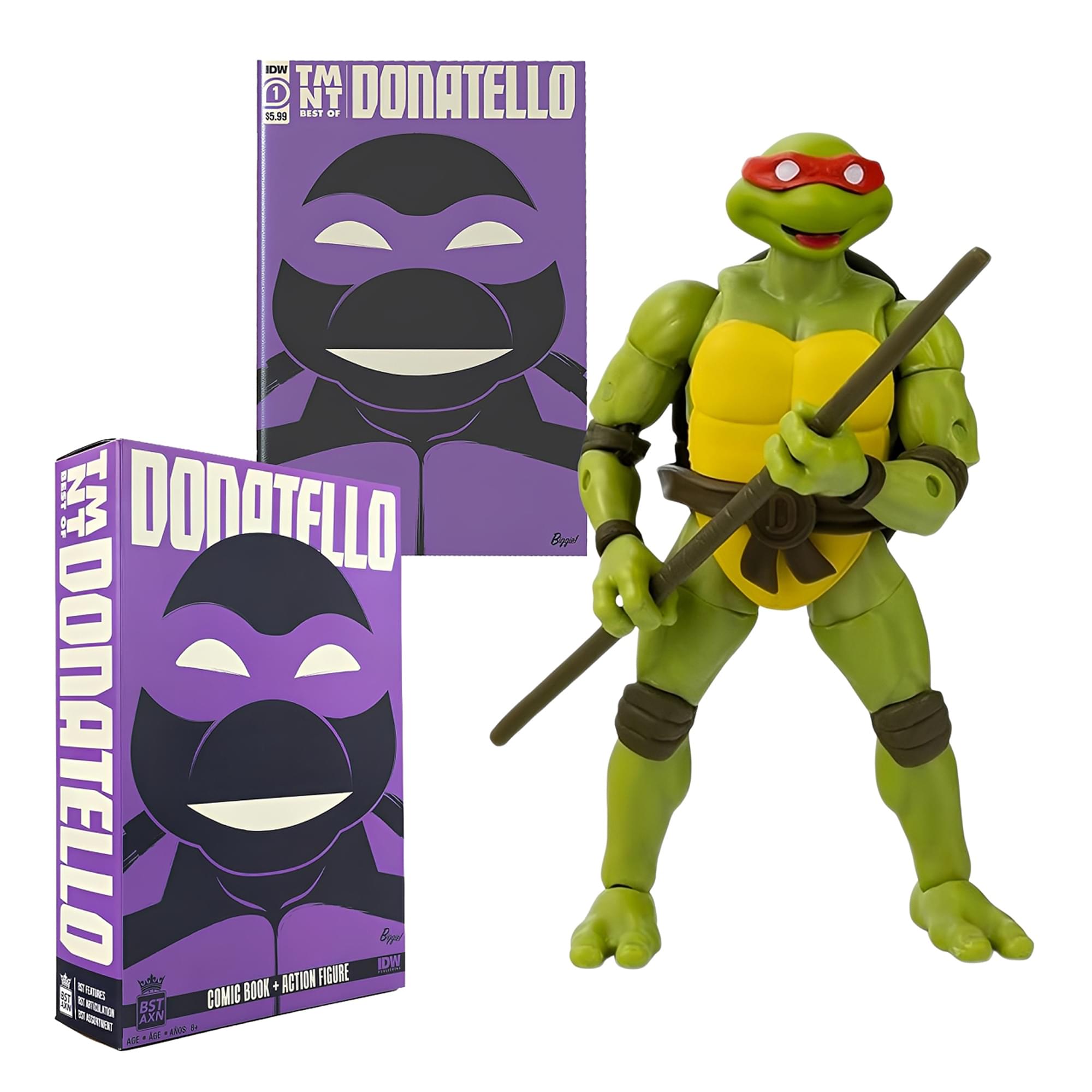 Teenage Mutant Ninja Turtles BST AXN 5-inch Figure Set | Donatello & Comic