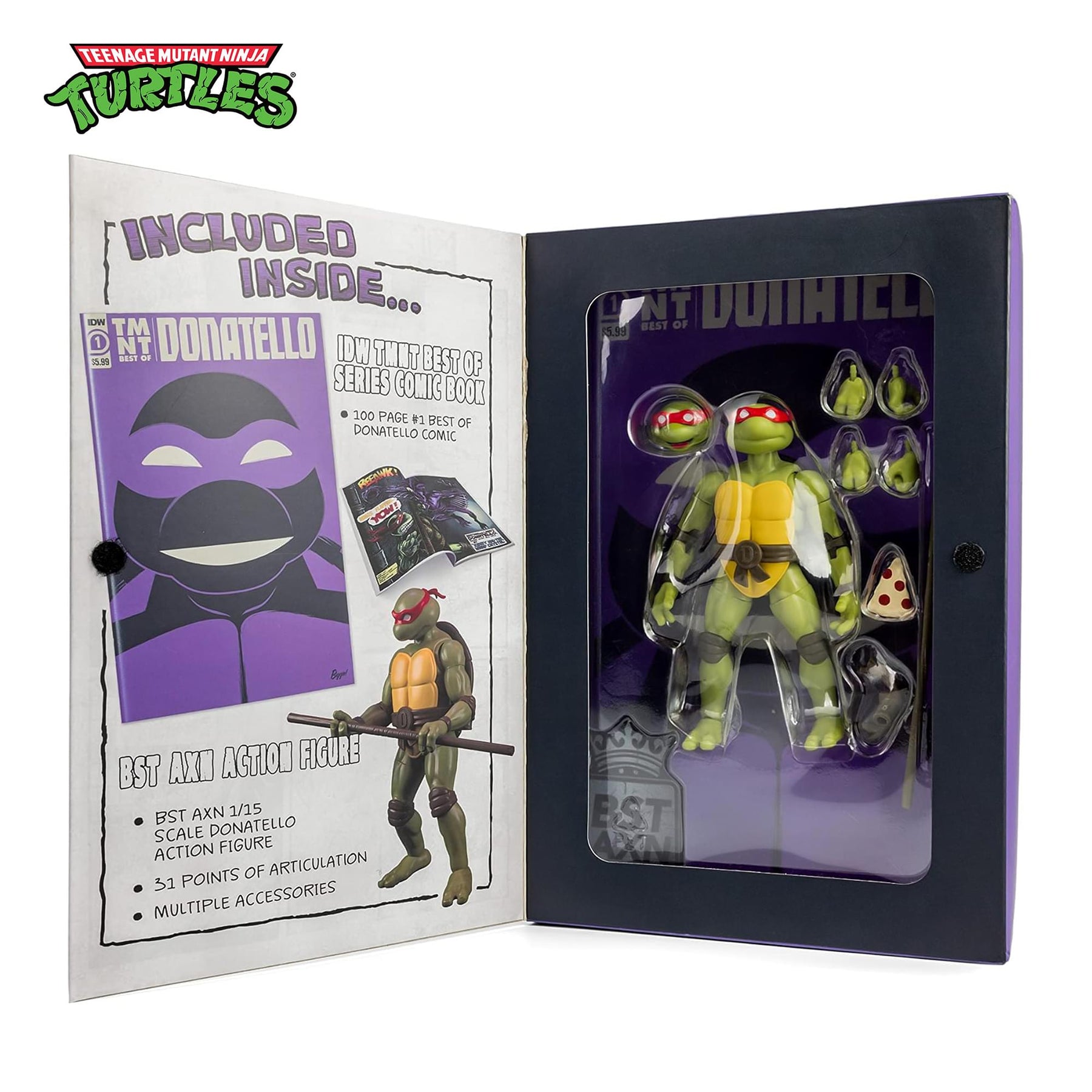 Teenage Mutant Ninja Turtles BST AXN 5-inch Figure Set | Donatello & Comic