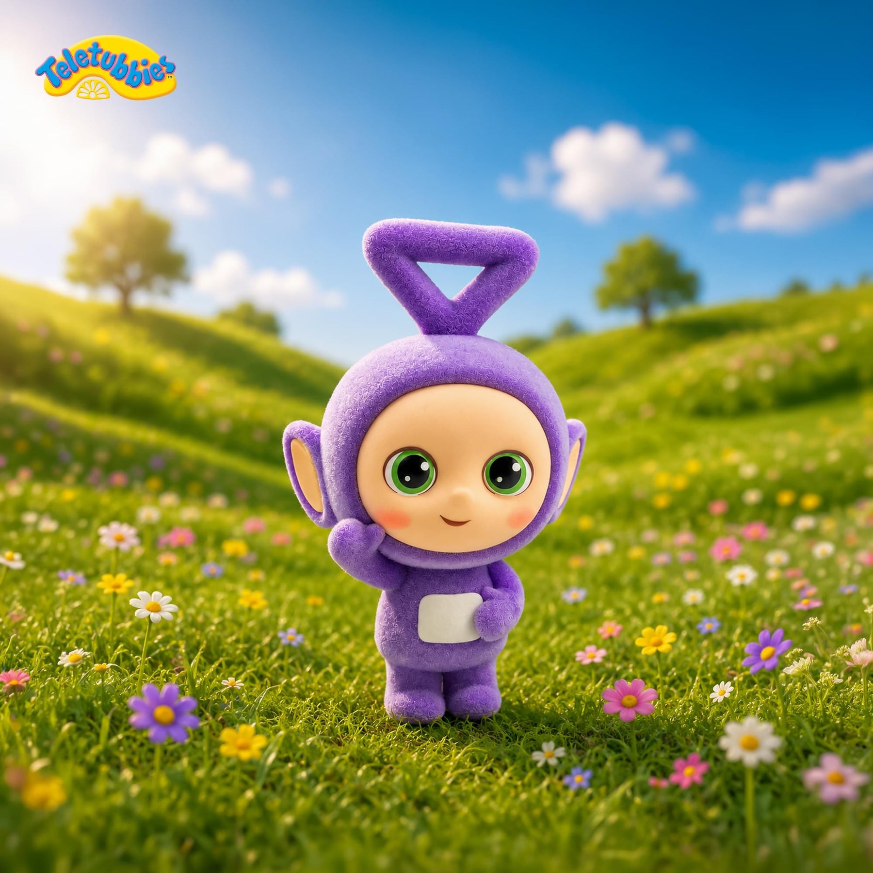 Teletubbies 2.5-Inch Flocked Collectible Figure | Tinky Winky