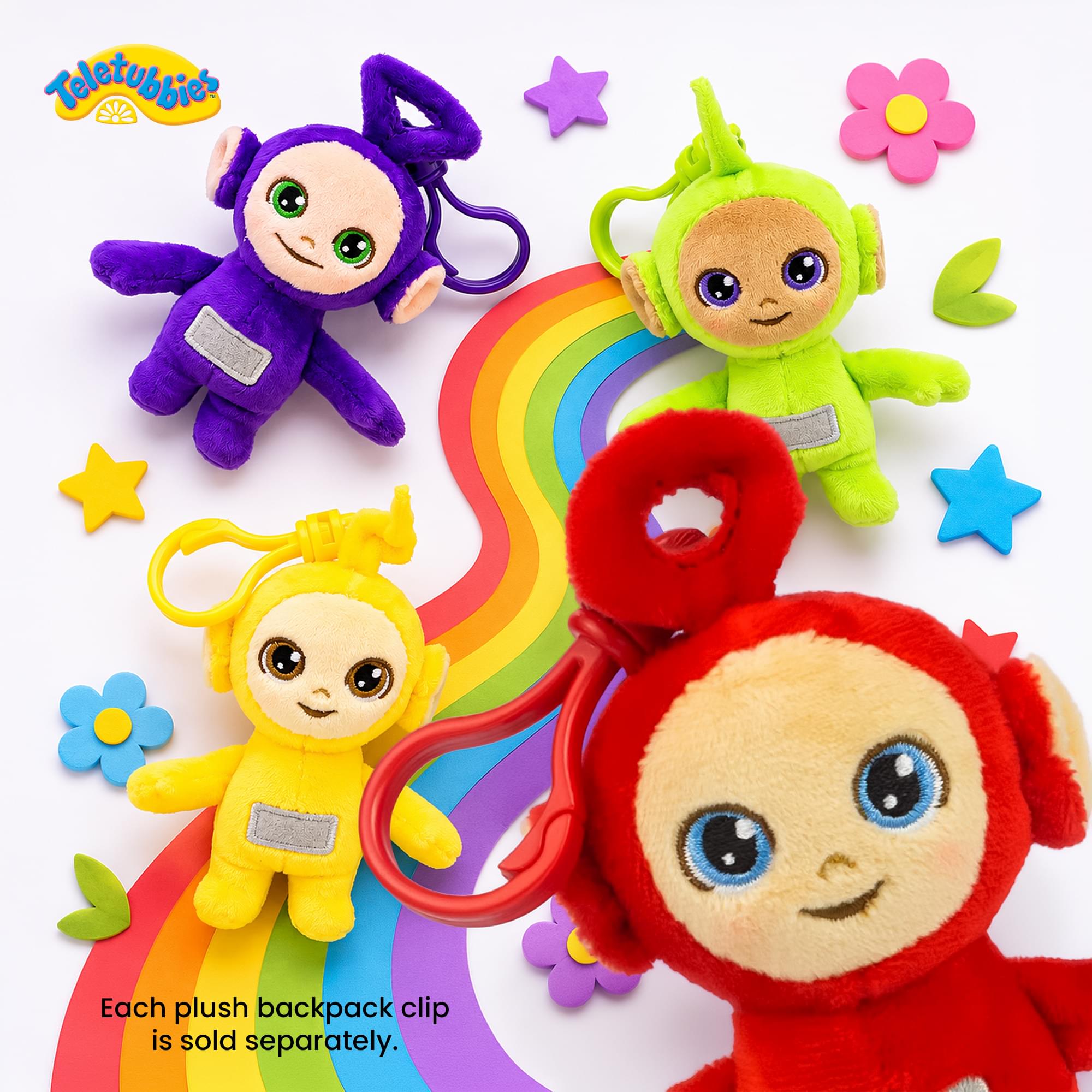 Teletubbies 4-Inch Plush Backpack Clip | Tinky Winky