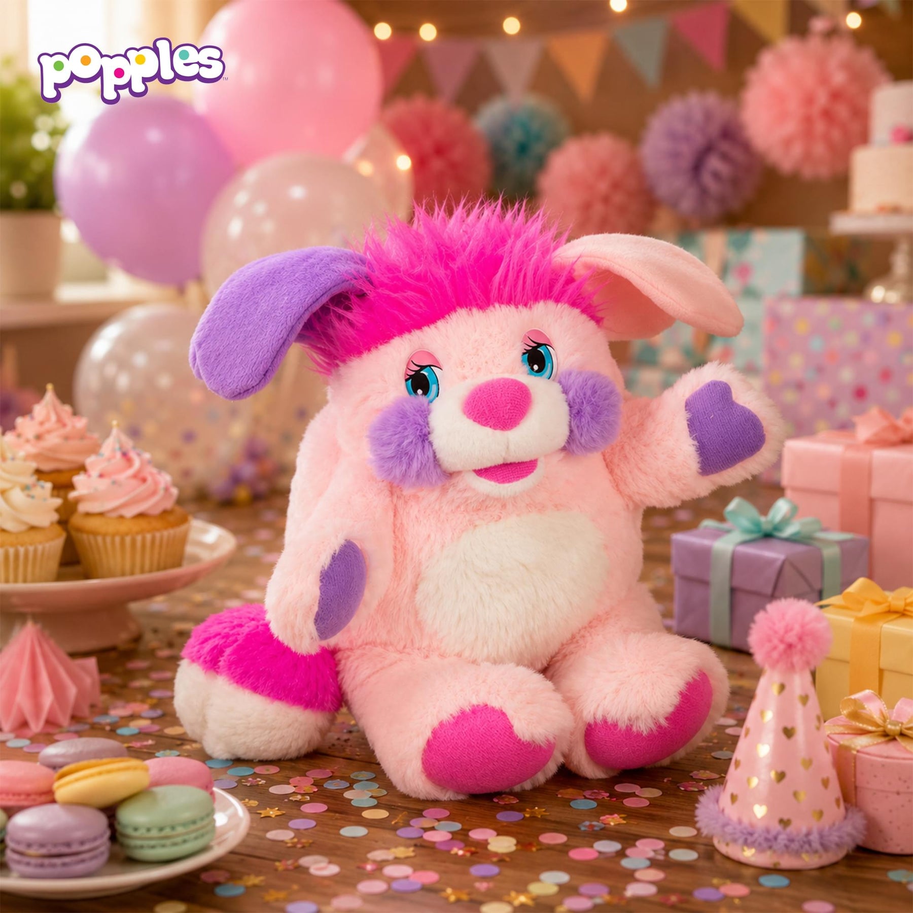Popples Deluxe 11-Inch Reversible Collector Plush | Party