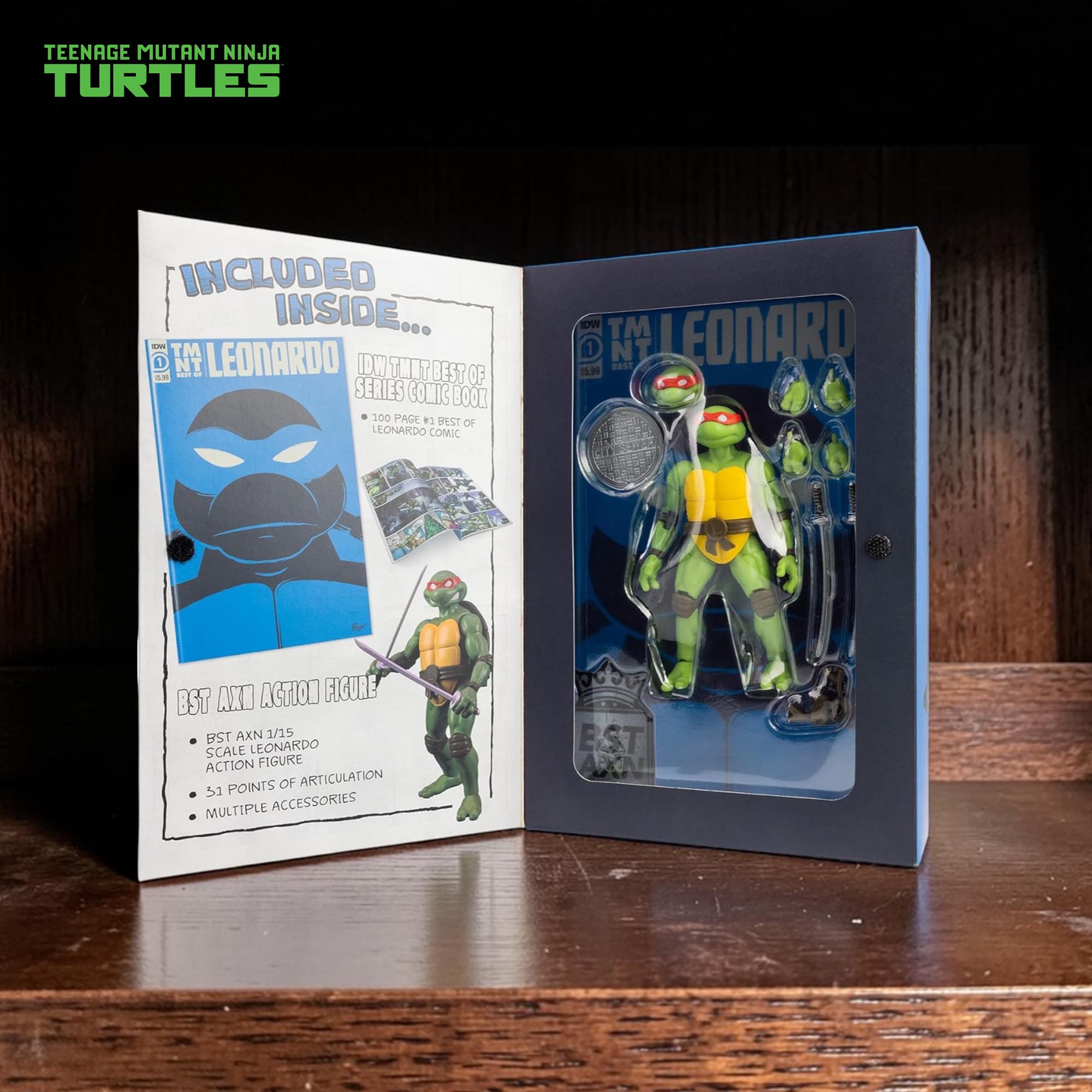Teenage Mutant Ninja Turtles Best Of Leonardo BST AXN 5-inch Figure & Comic Set