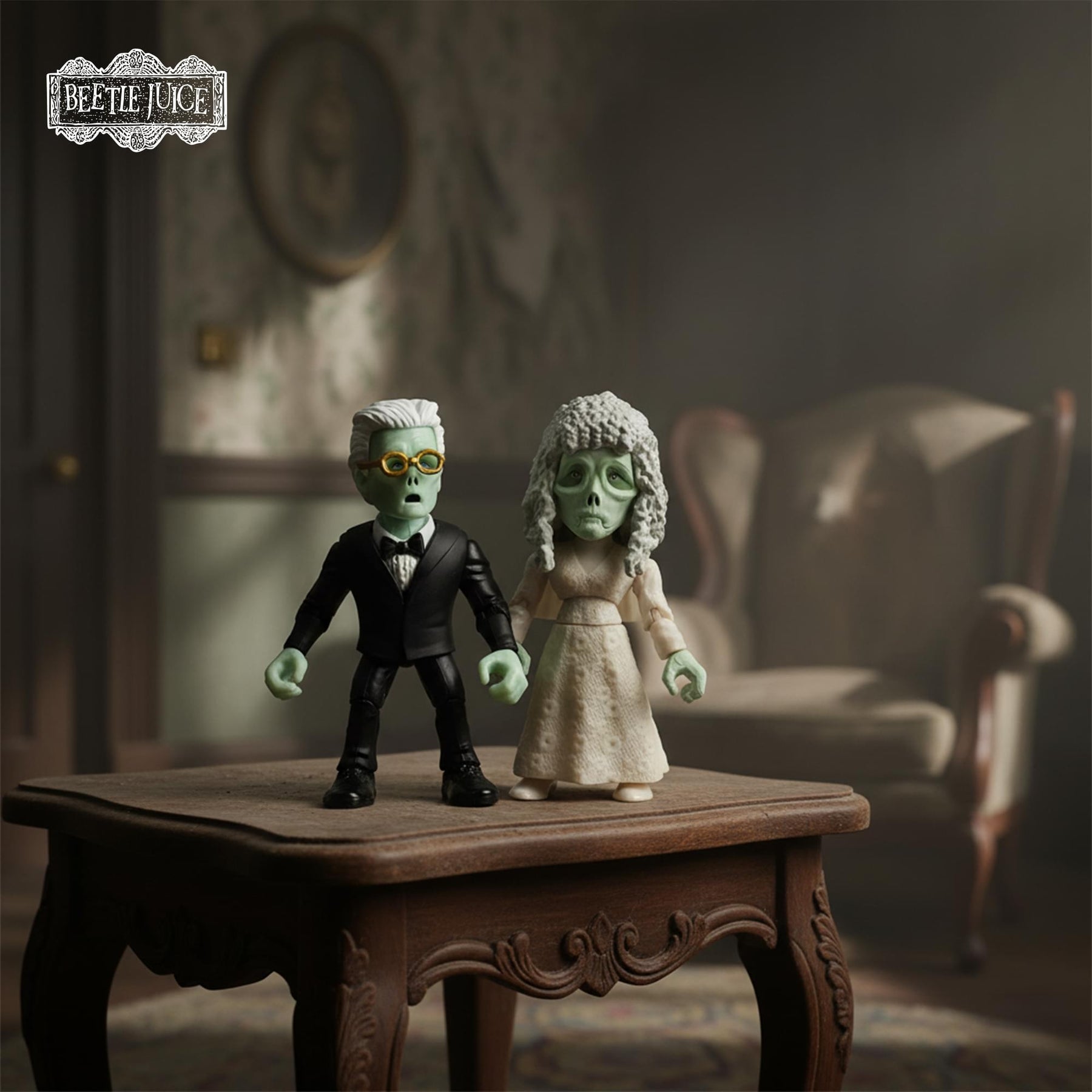 Beetlejuice Wedding Adam and Barbara 3-Inch Action Vinyl Set
