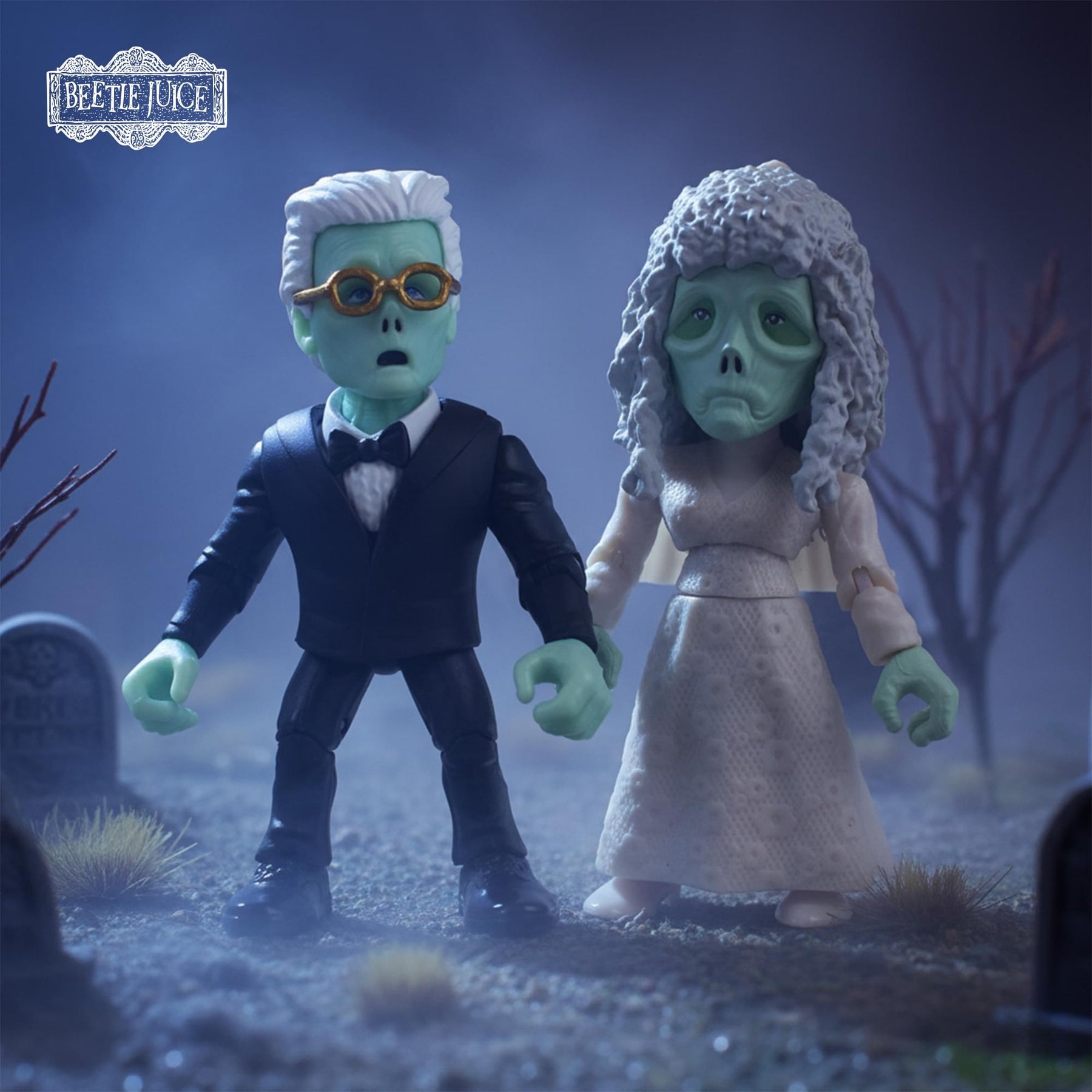 Beetlejuice Wedding Adam and Barbara 3-Inch Action Vinyl Set