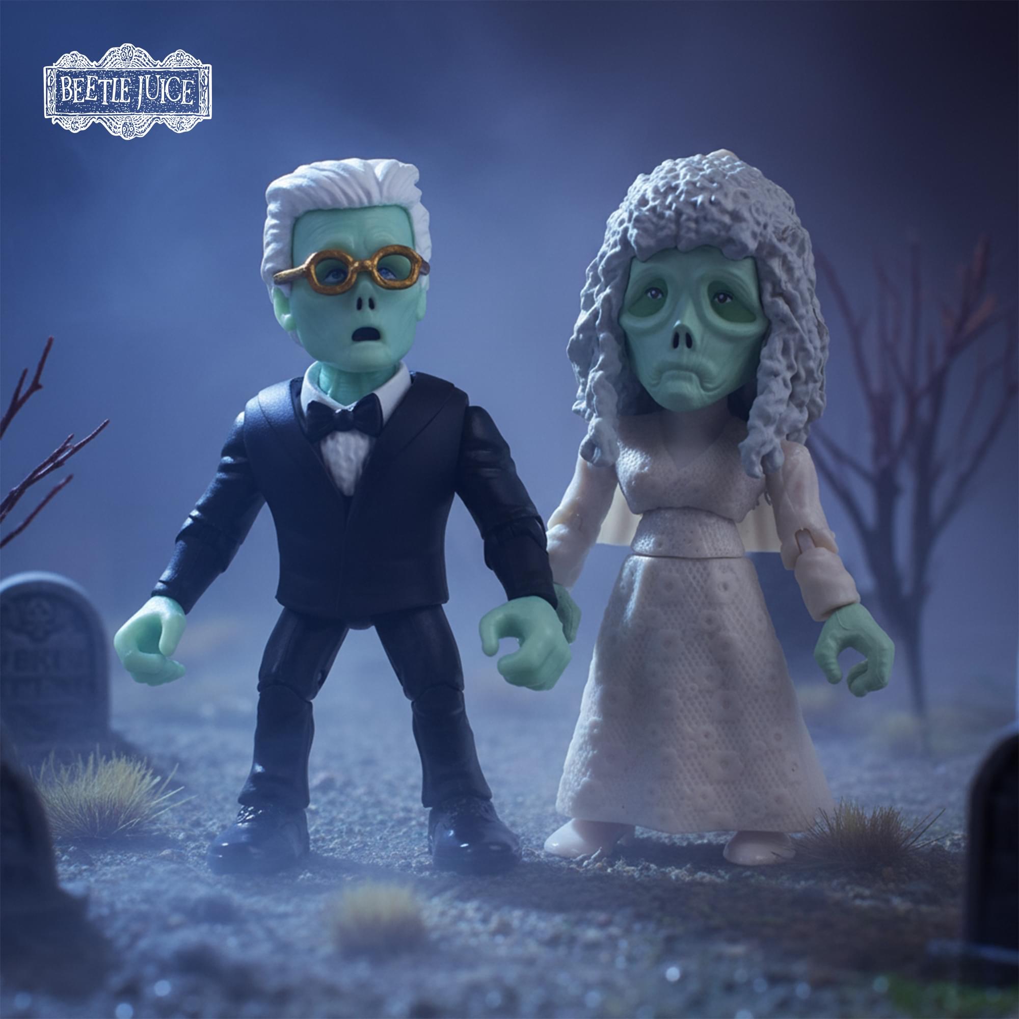 Beetlejuice Wedding Adam and Barbara 3-Inch Action Vinyl Set