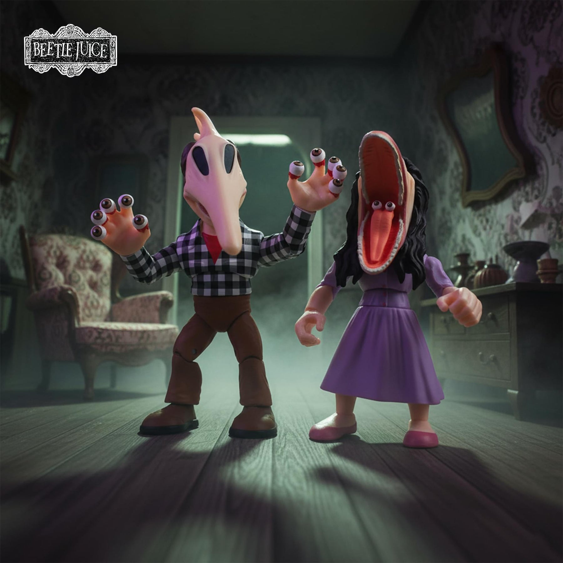 Beetlejuice Scary Adam and Barbara 3-Inch Action Vinyl Set