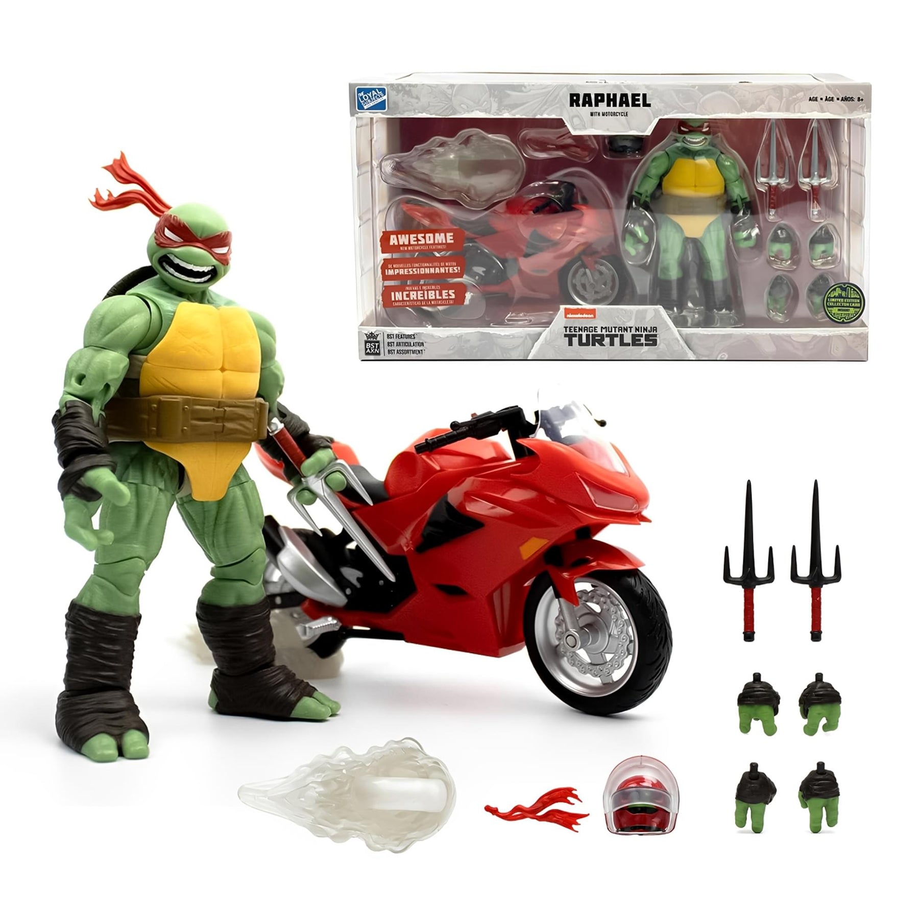 Teengae Mutant Ninja Turtles BST AXN Raphael with Motorcycle (IDW Comics)