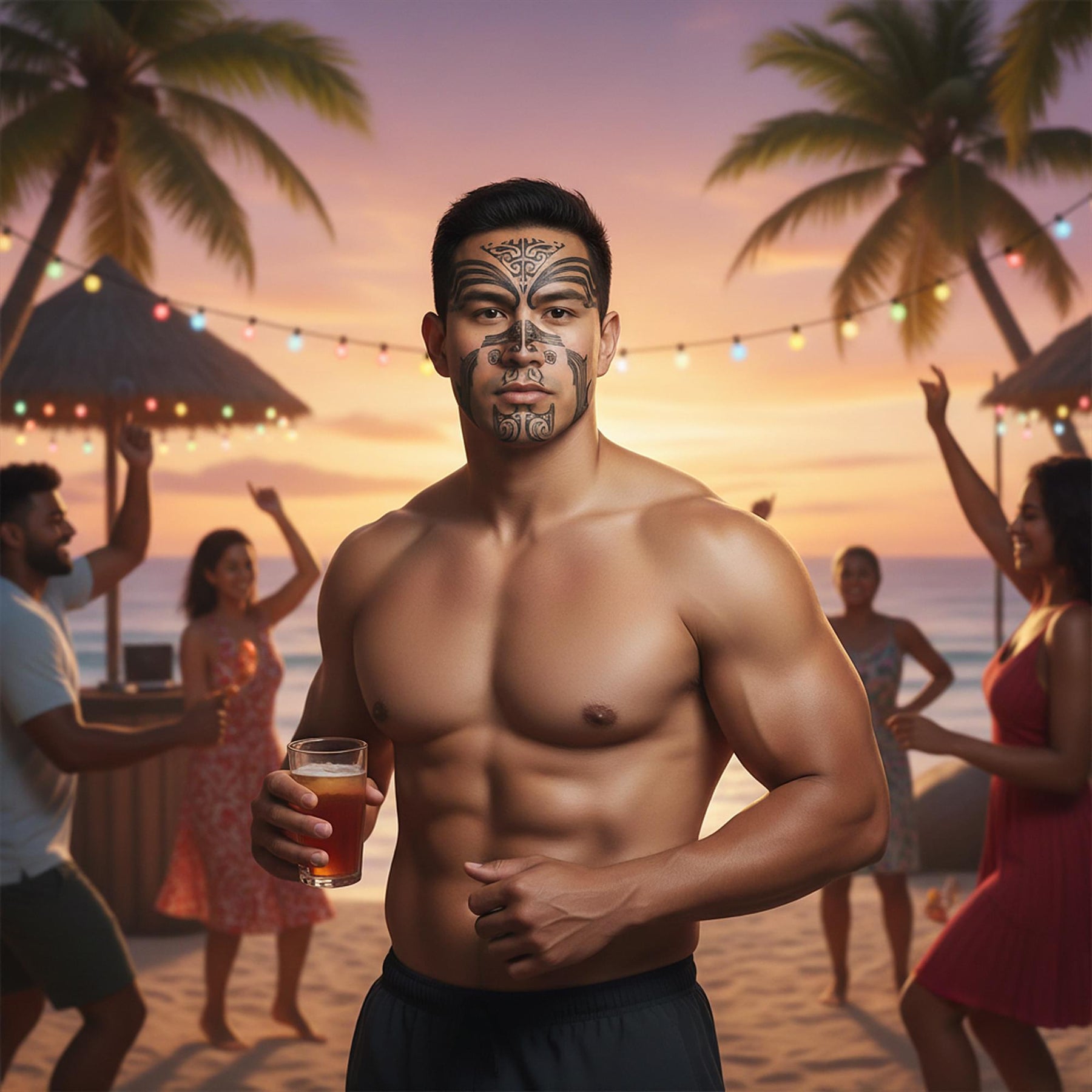 Maori Face Adult Costume