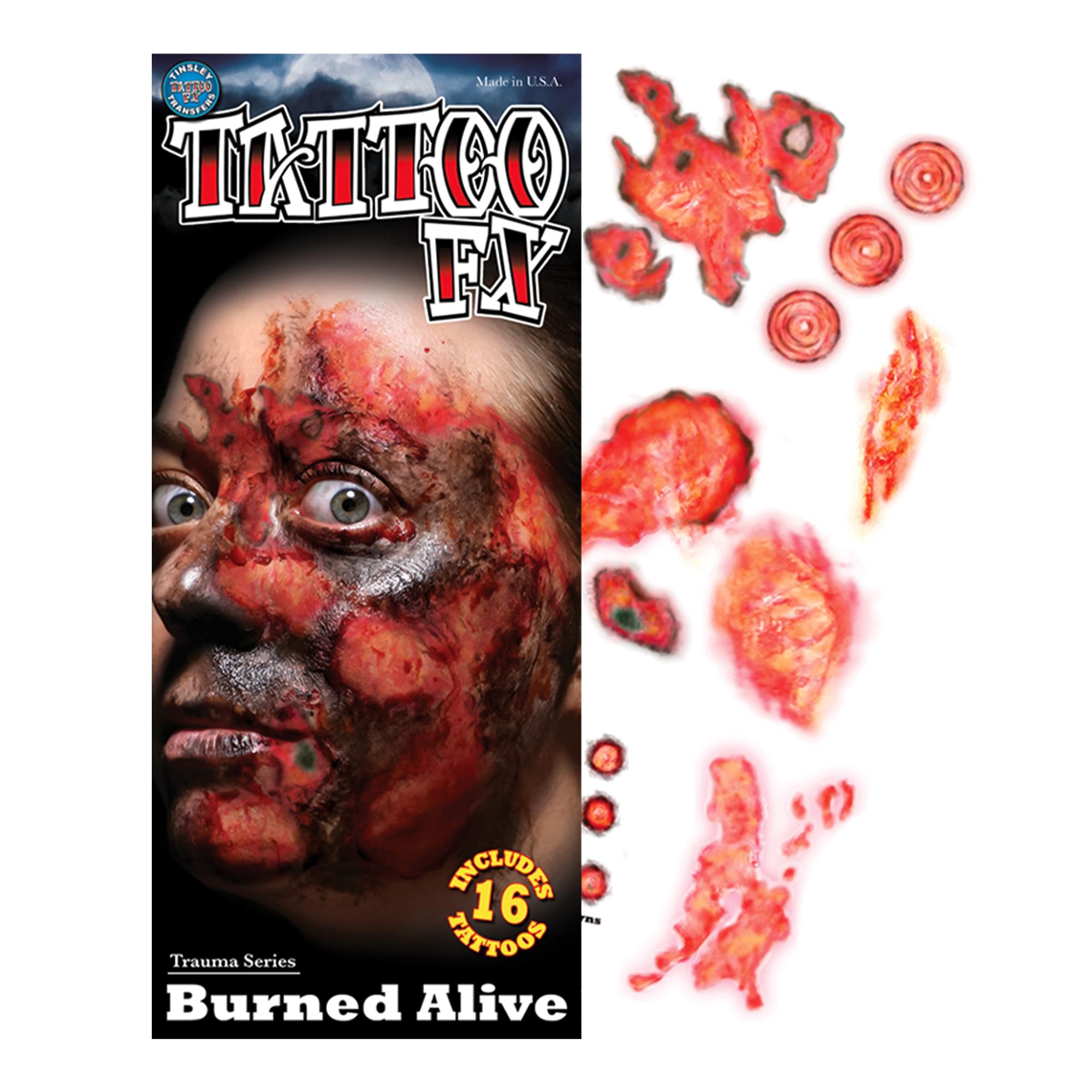 Burned Alive Temporary Tattoos Costume Accessory