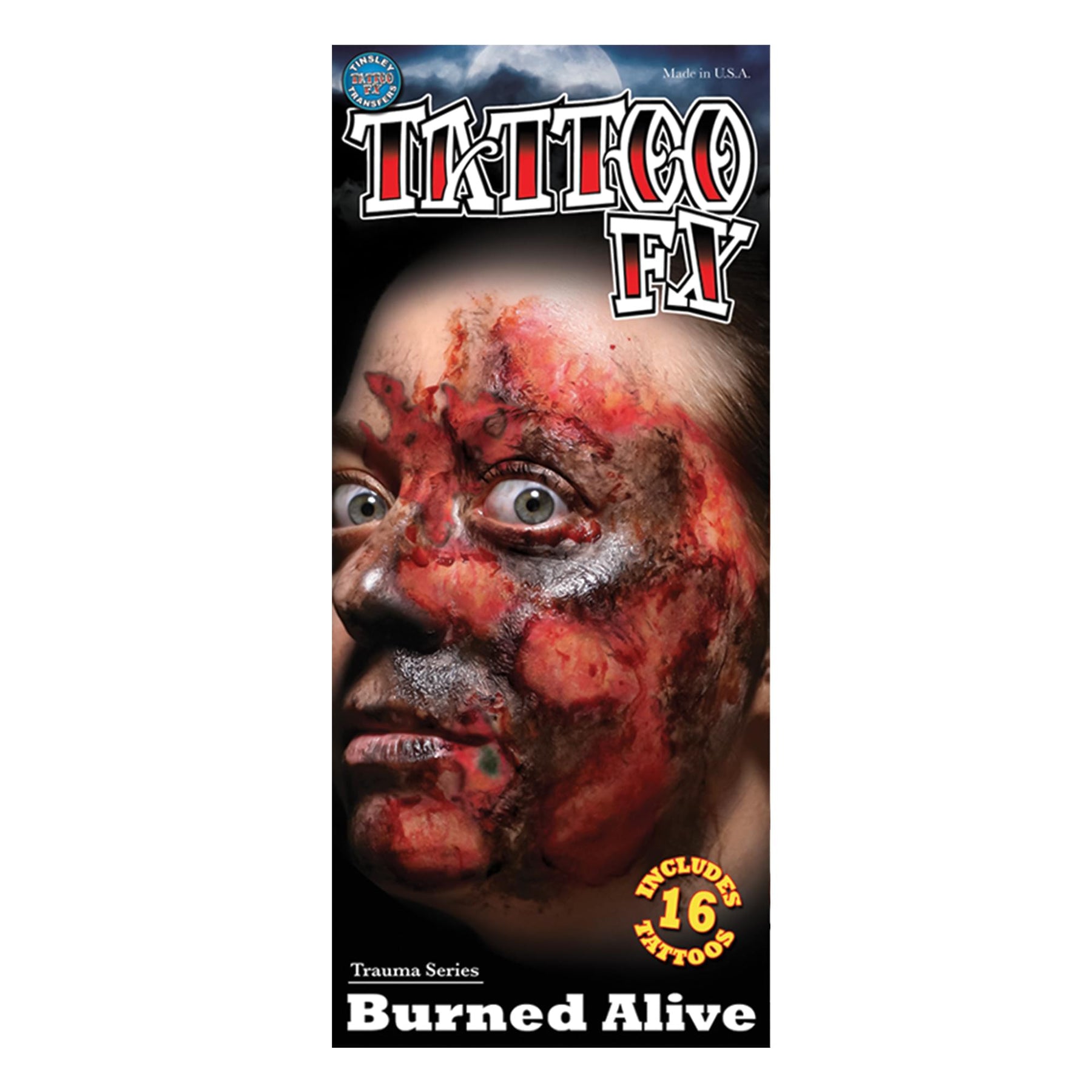 Burned Alive Temporary Tattoos Costume Accessory