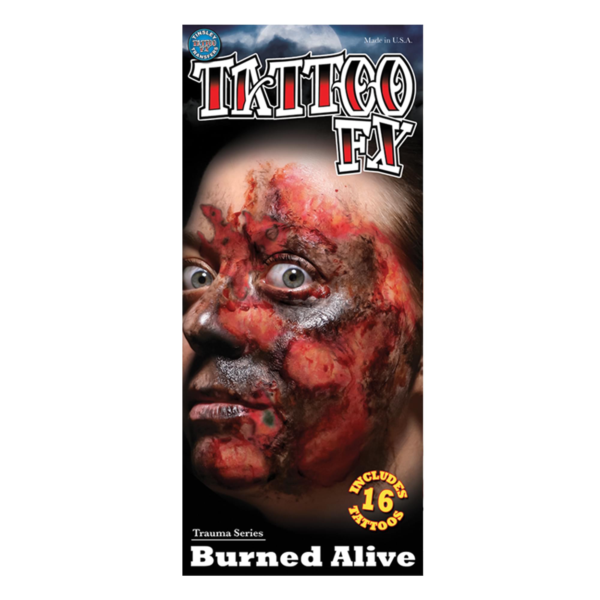 Burned Alive Temporary Tattoos Costume Accessory