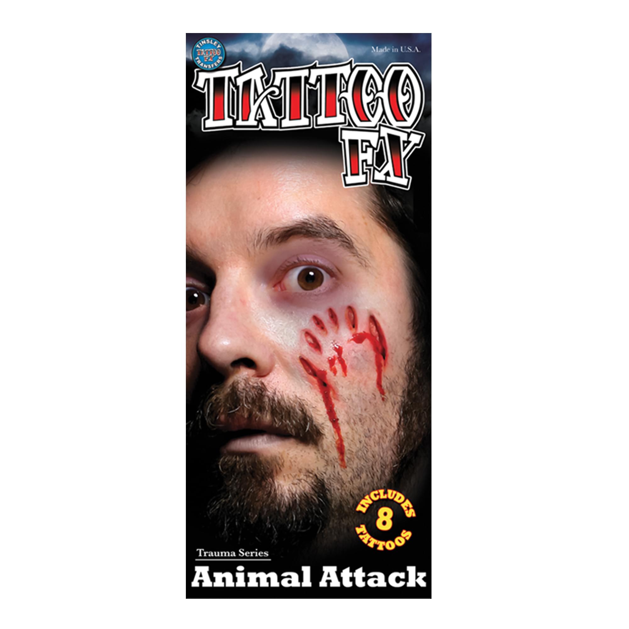 Animal Attack Gorywood Temporary Tattoos Costume Accessory