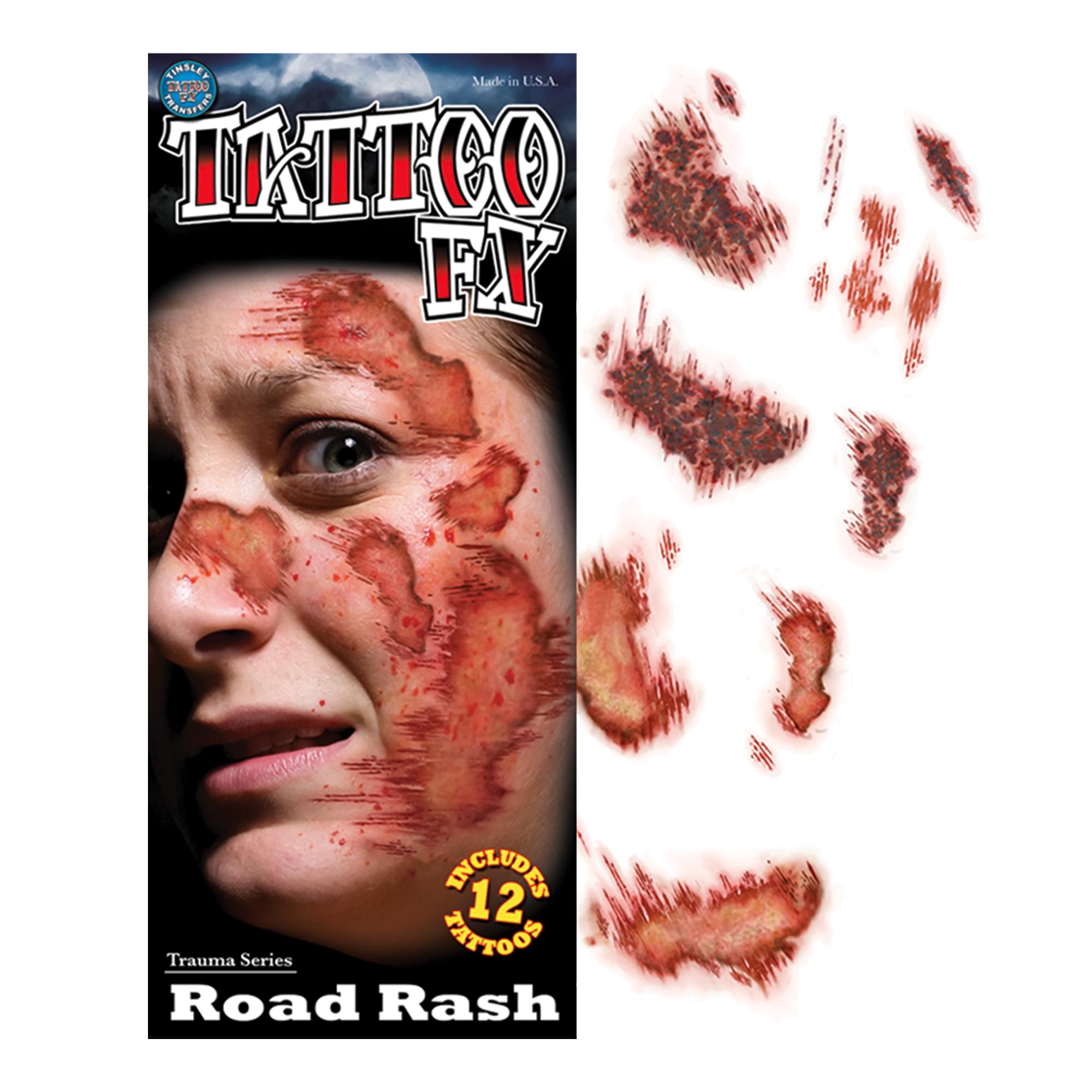 Road Rash Temporary Tattoos Costume Accessory
