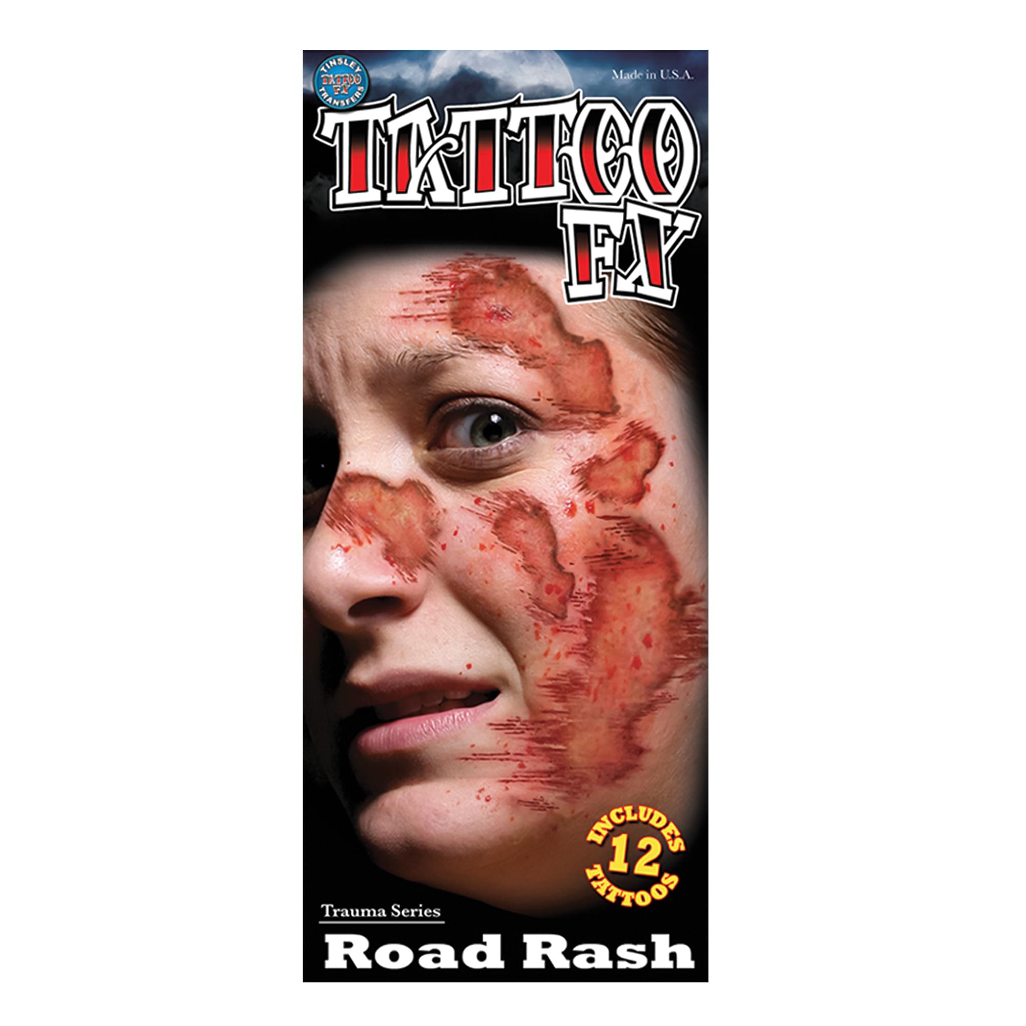 Road Rash Temporary Tattoos Costume Accessory
