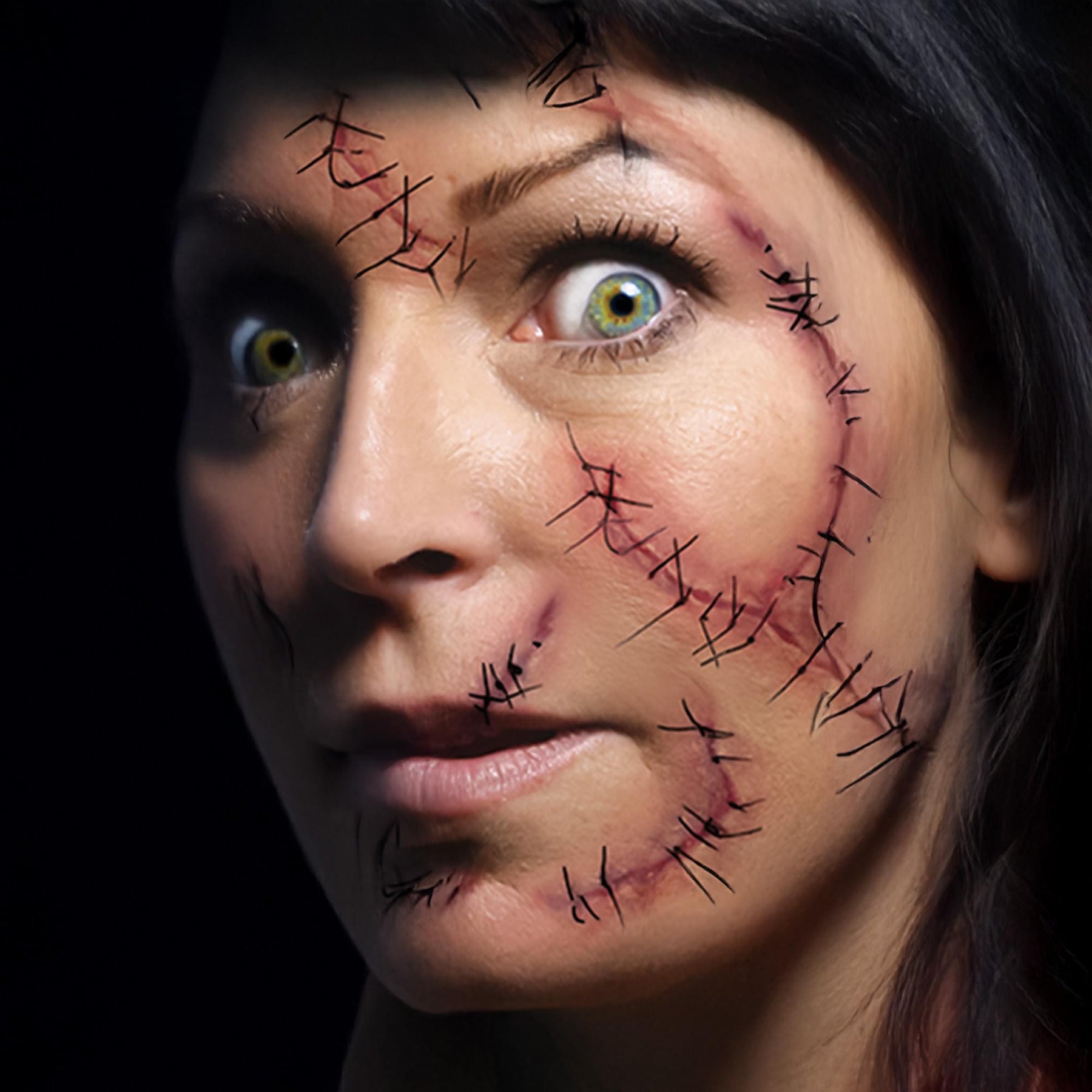 Stapled and Stitched Gorywood Temporary Tattoos Costume Accessory