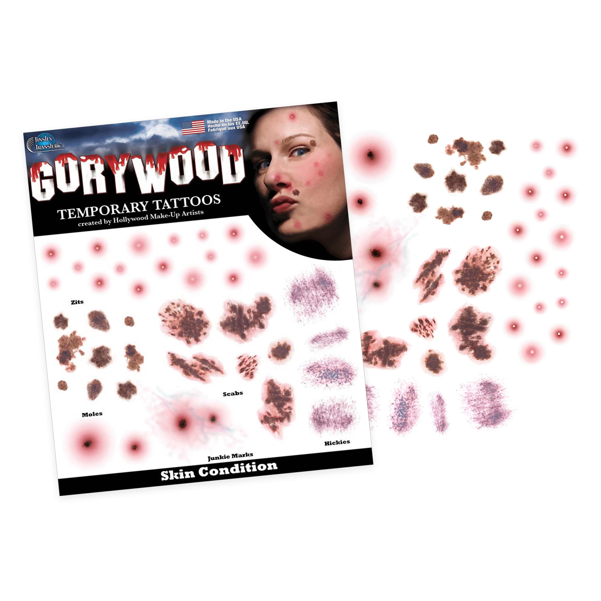 Skin Condition Gorywood Temporary Tattoos Costume Accessory