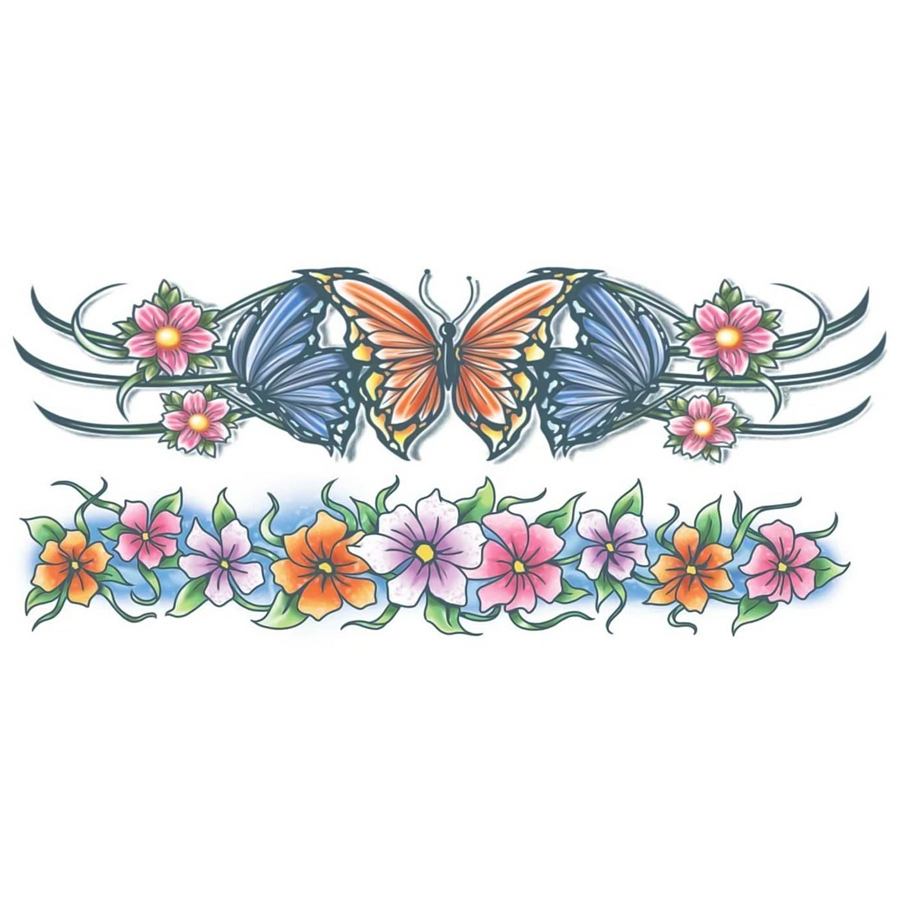 Flowers Body Band Tattoo Costume Accessory