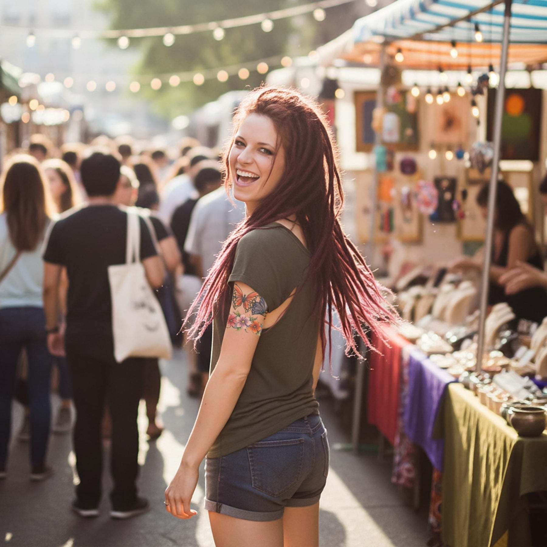 Flowers Body Band Tattoo Costume Accessory