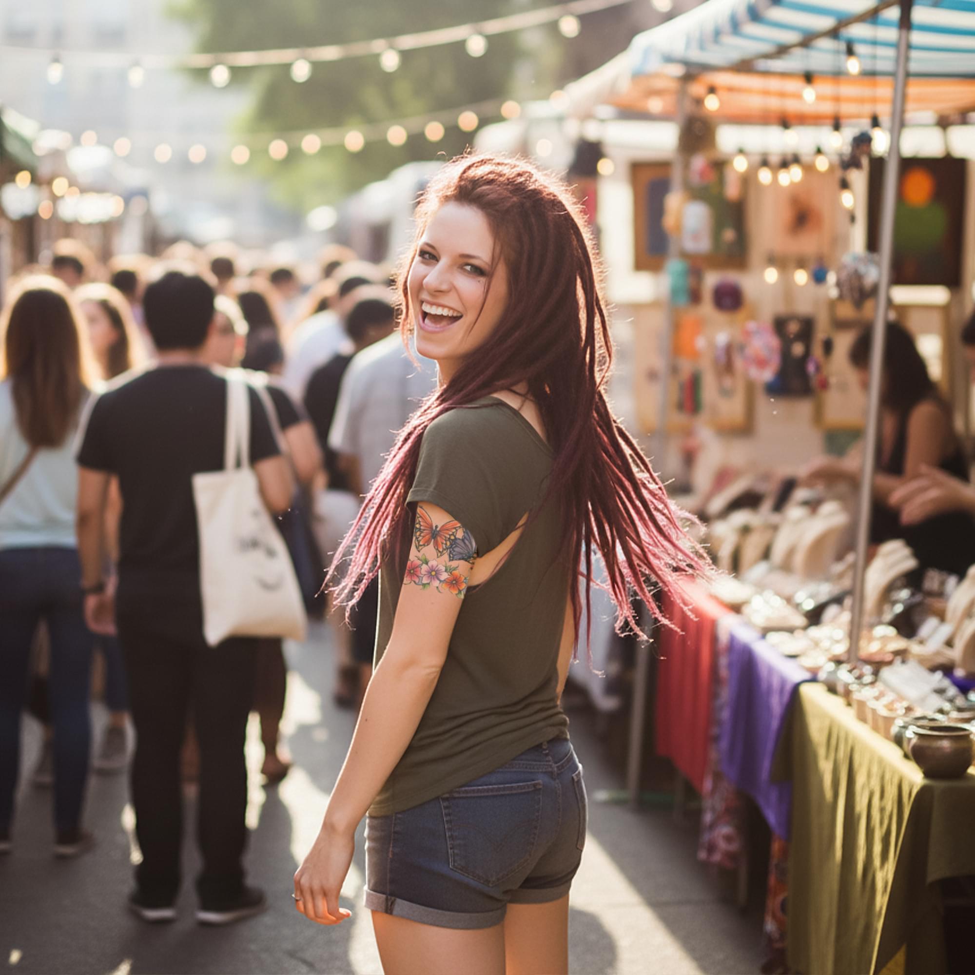 Flowers Body Band Tattoo Costume Accessory