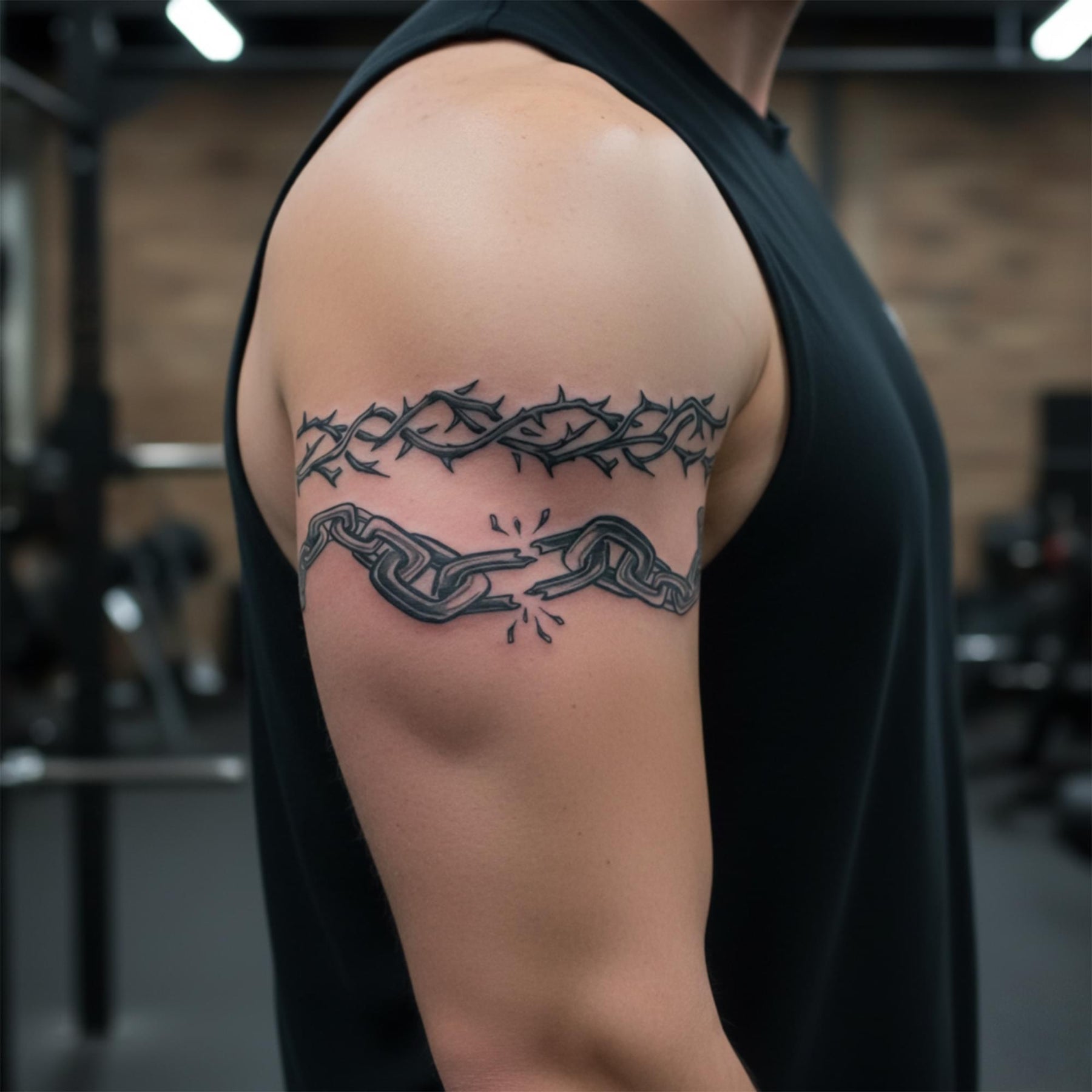 Chained Body Band Tattoo Costume Accessory