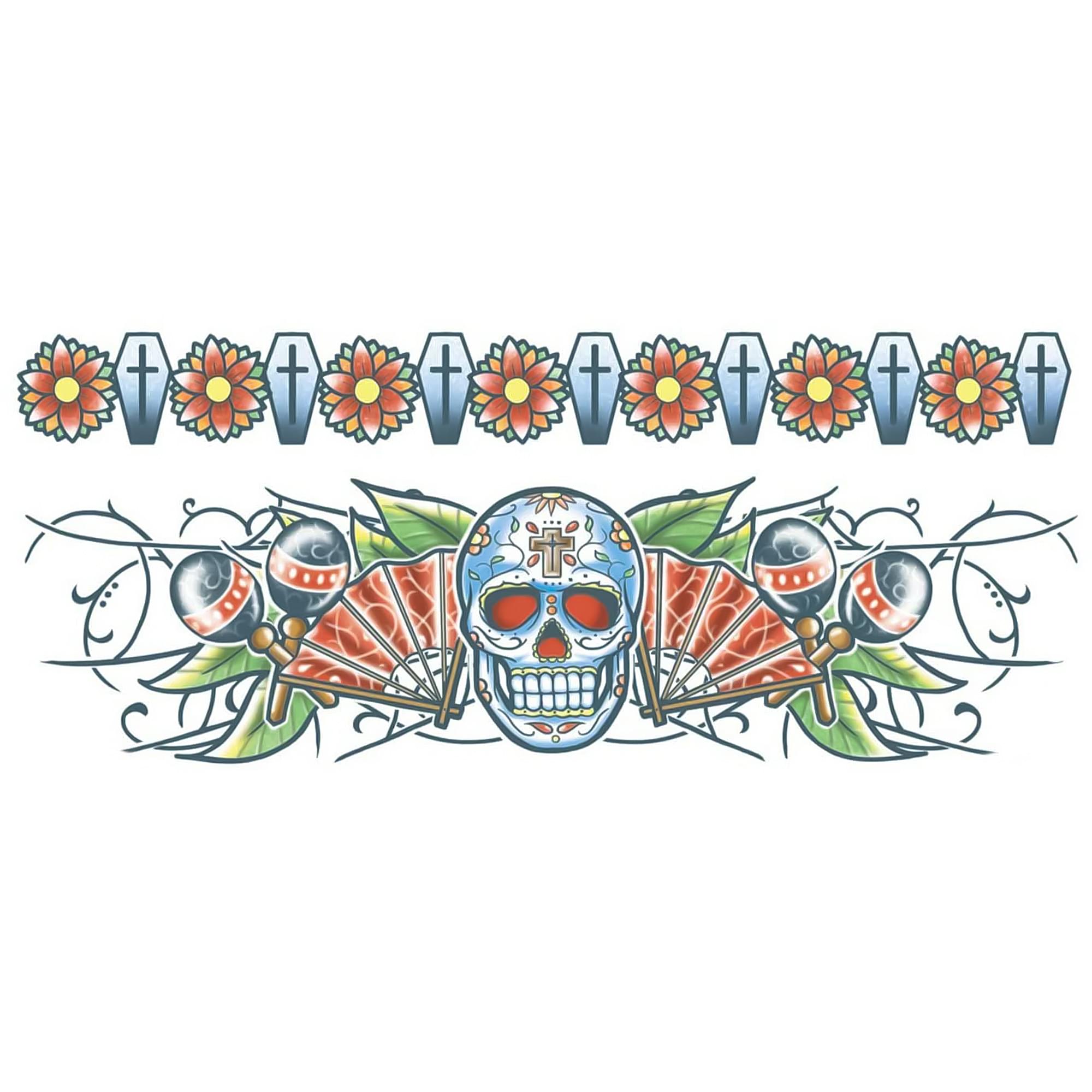 Skull Body Band Tattoo Costume Accessory