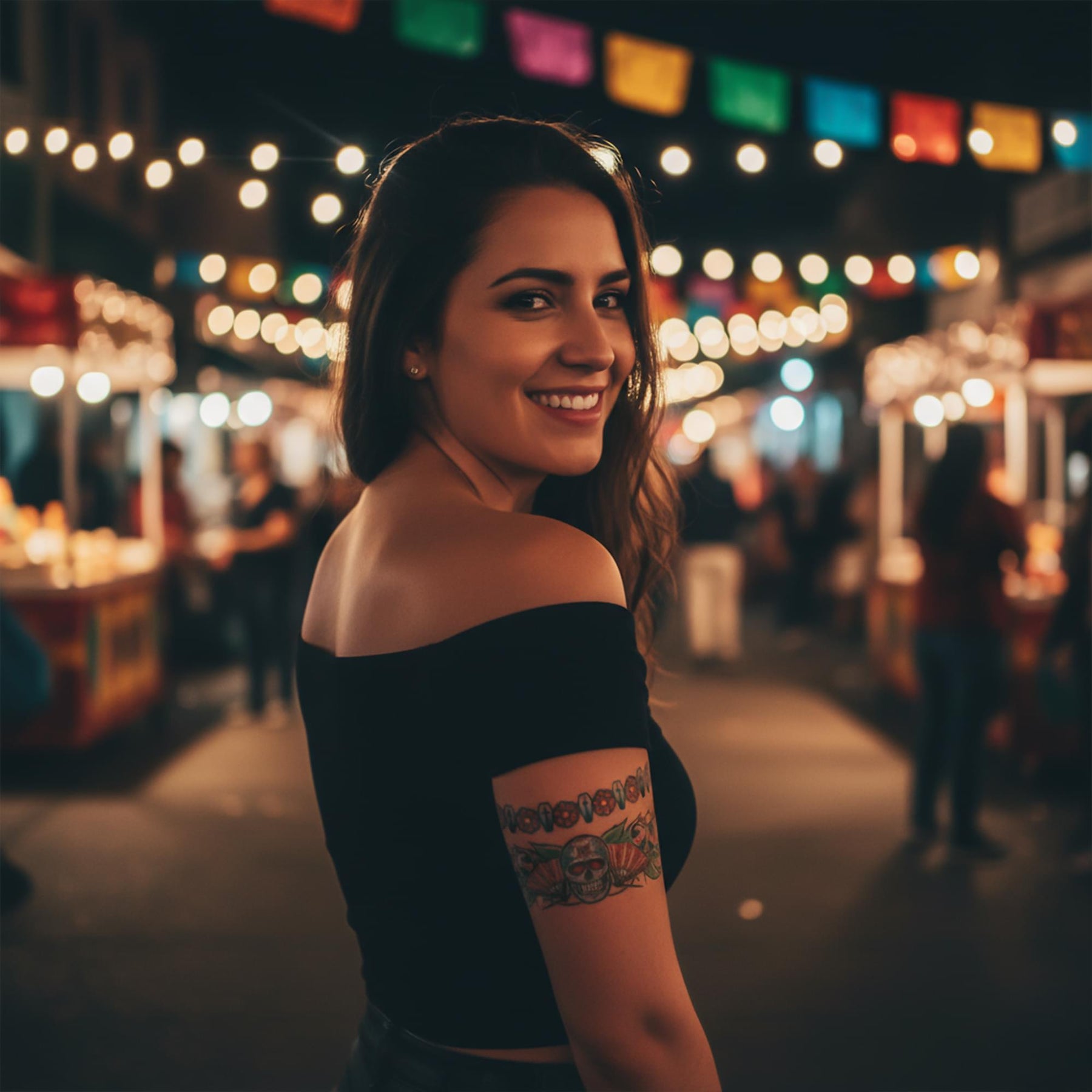 Skull Body Band Tattoo Costume Accessory