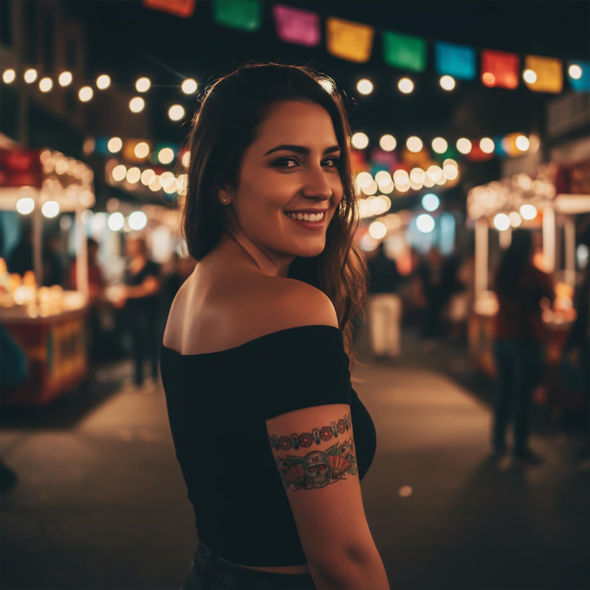 Skull Body Band Tattoo Costume Accessory