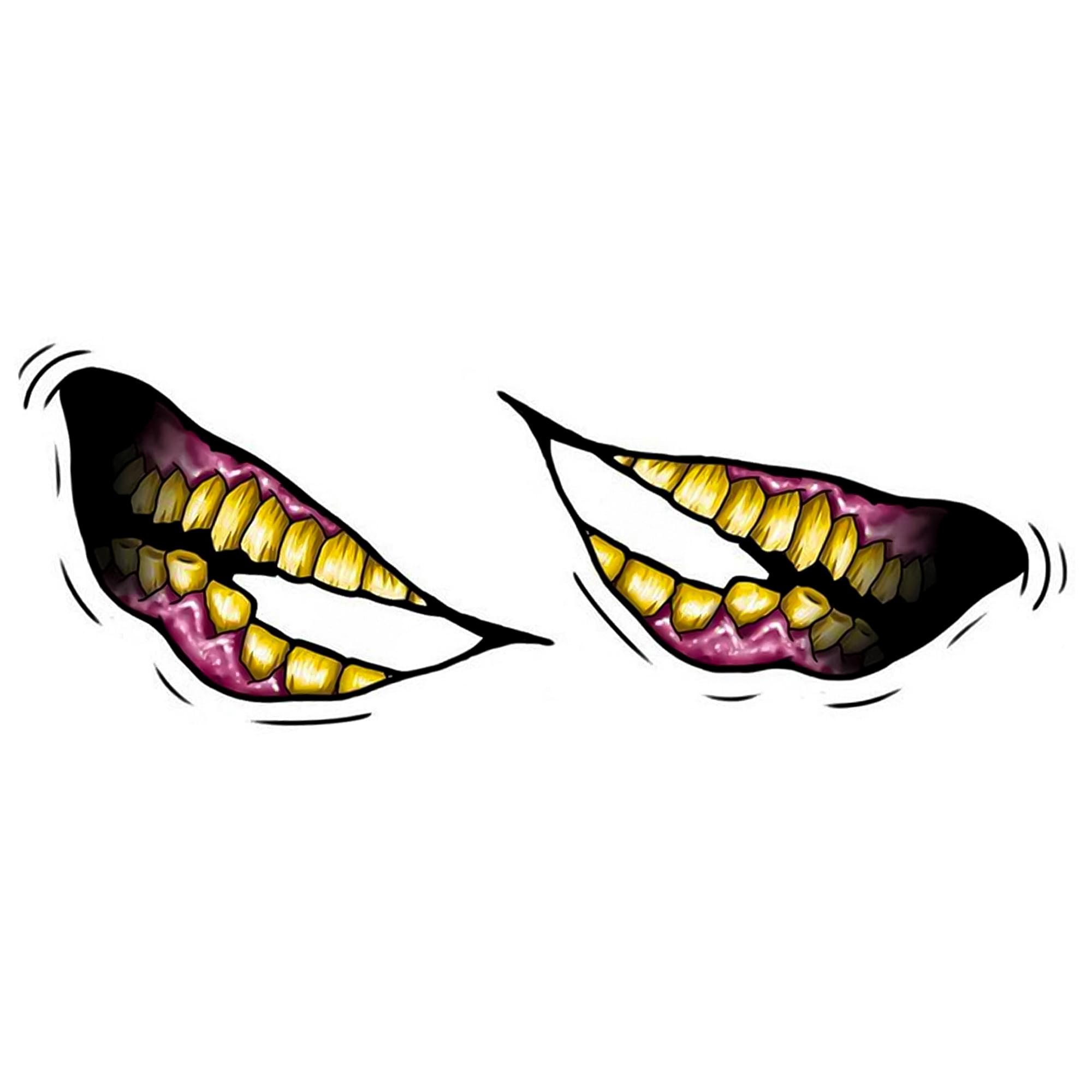 2 Faced Big Mouth Tattoo Costume Accessory