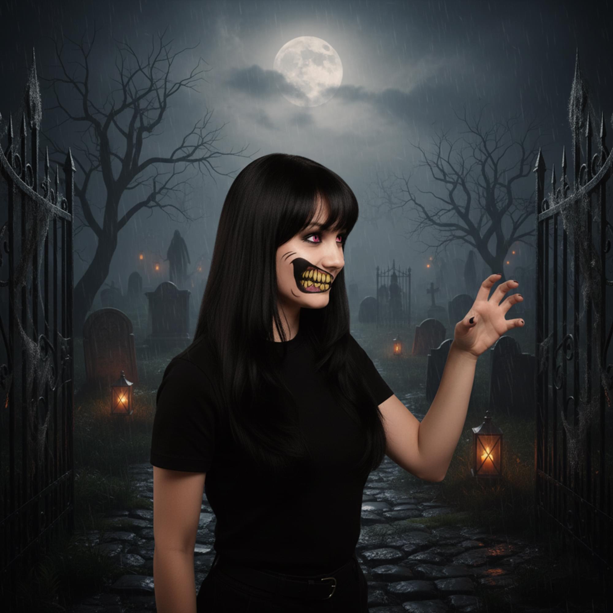 2 Faced Big Mouth Tattoo Costume Accessory