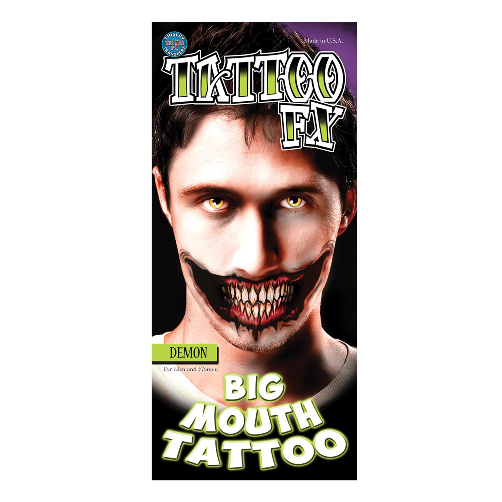 Demon Big Mouth Tattoo Costume Accessory