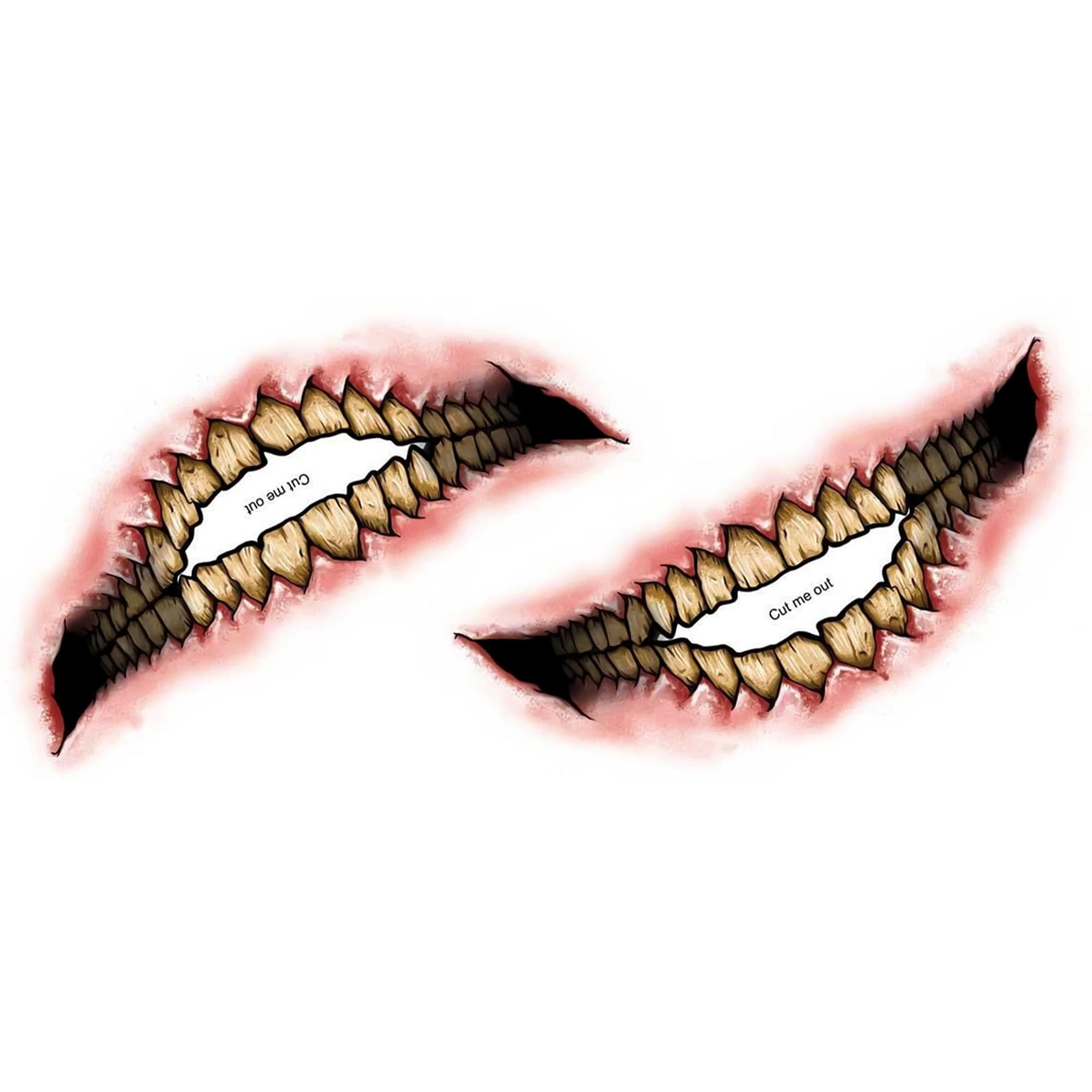 Evil Grin Big Mouth Tattoo Costume Accessory