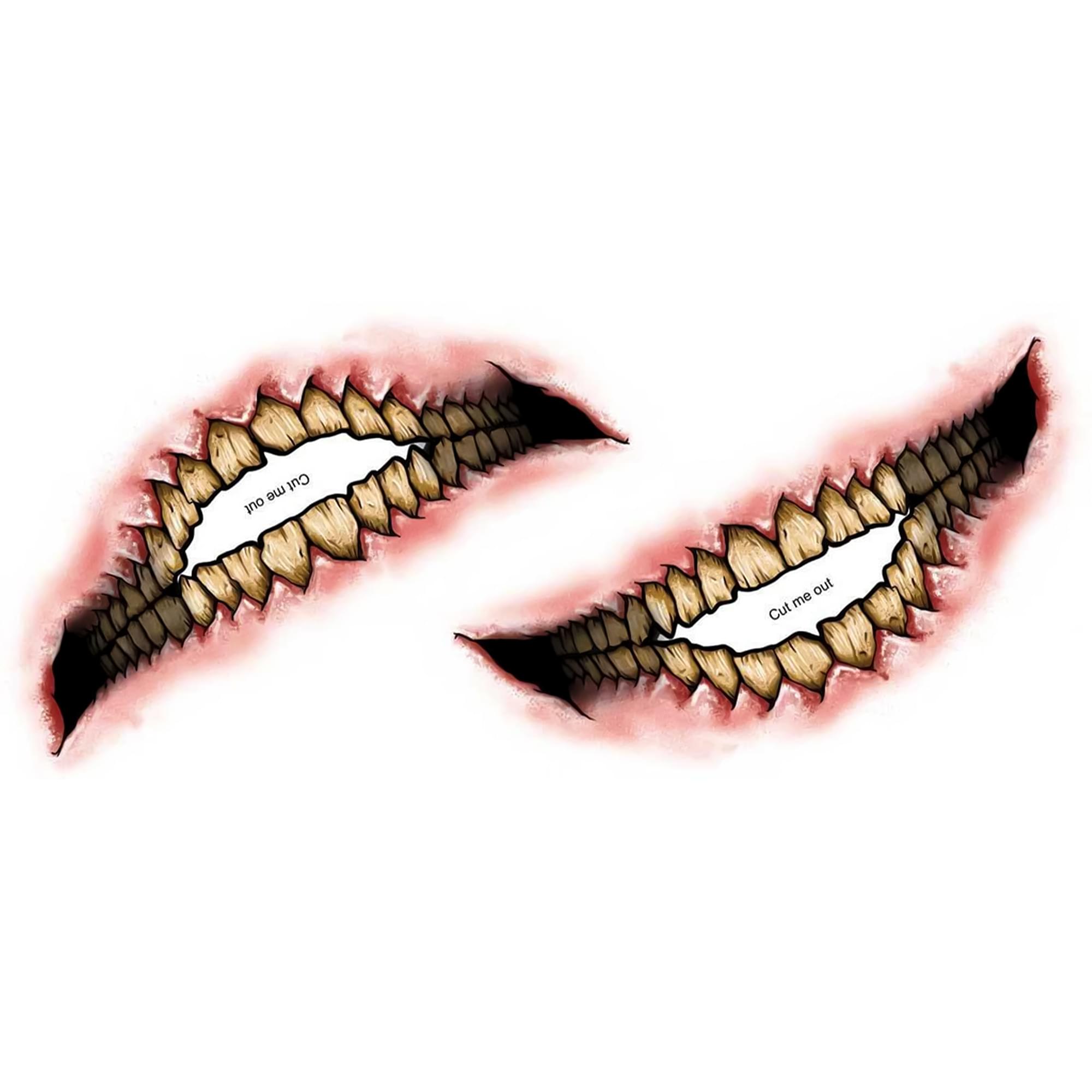 Evil Grin Big Mouth Tattoo Costume Accessory