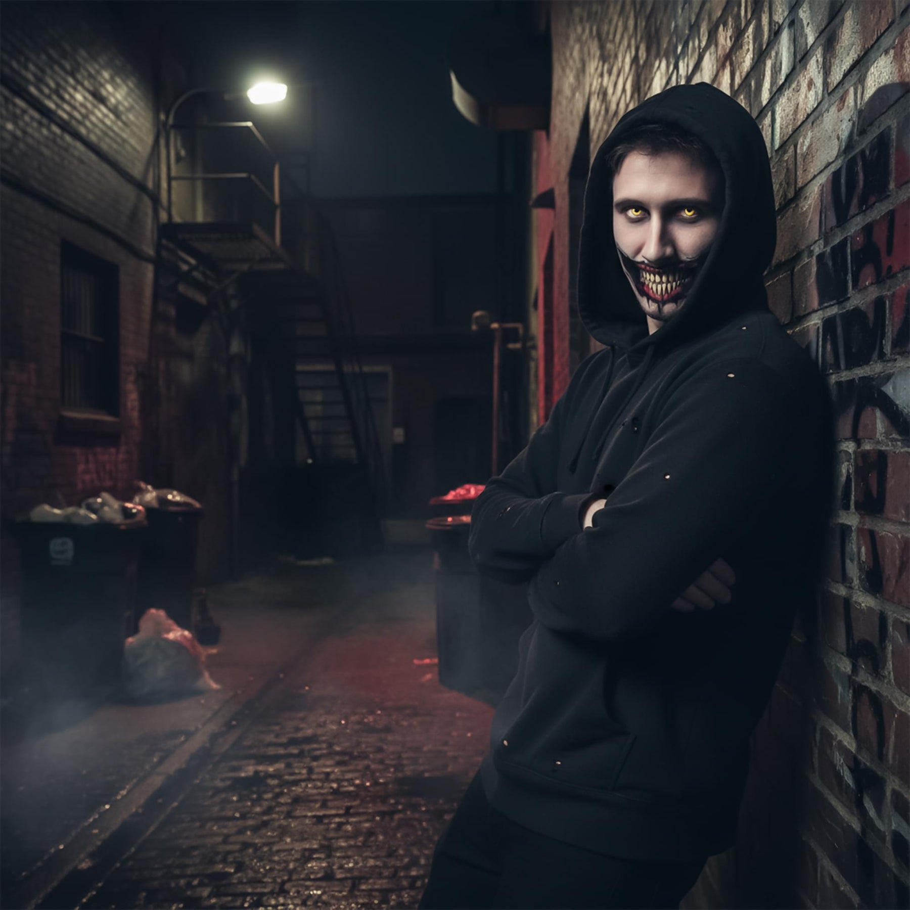 Evil Grin Big Mouth Tattoo Costume Accessory