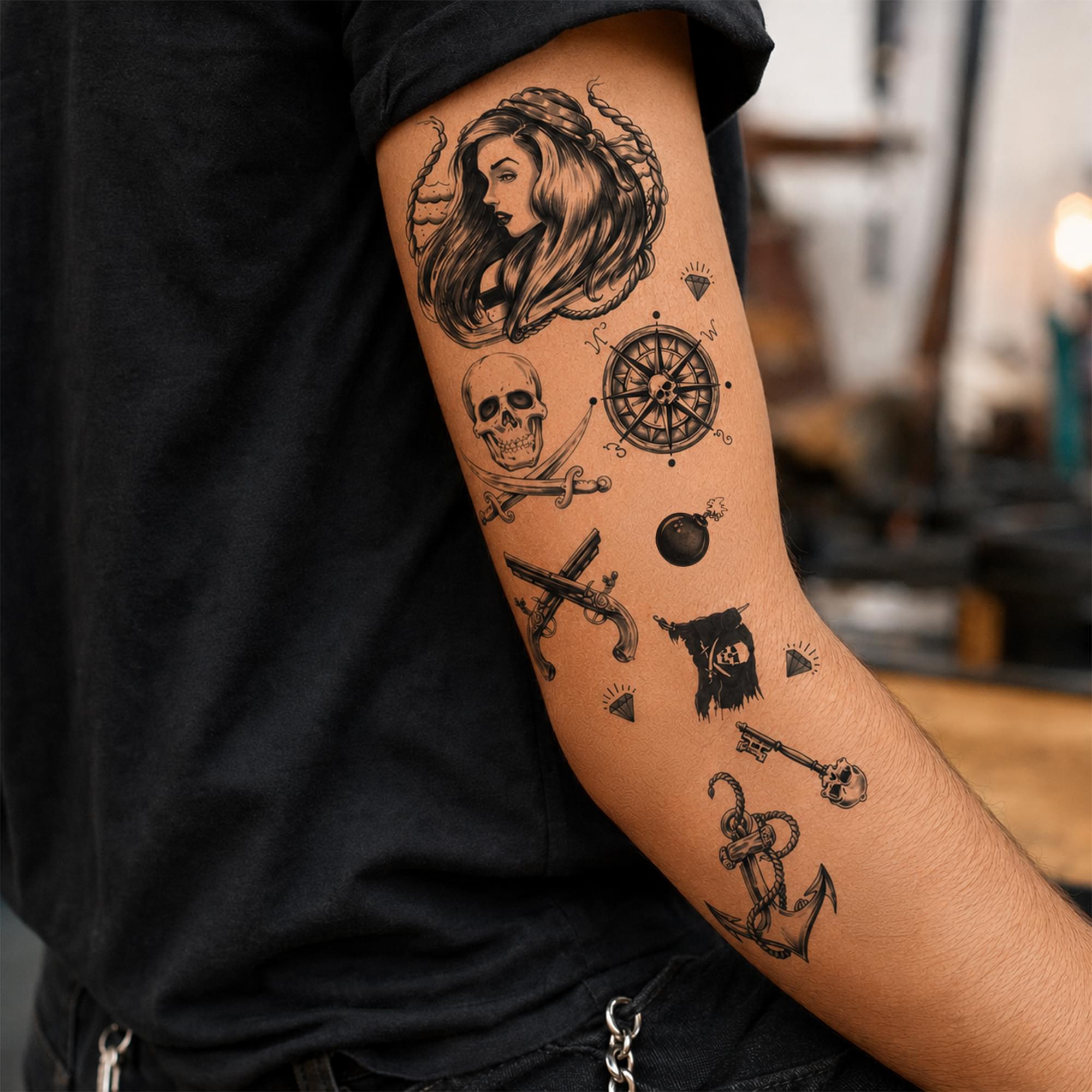 Pirate Tattoo Costume Accessory