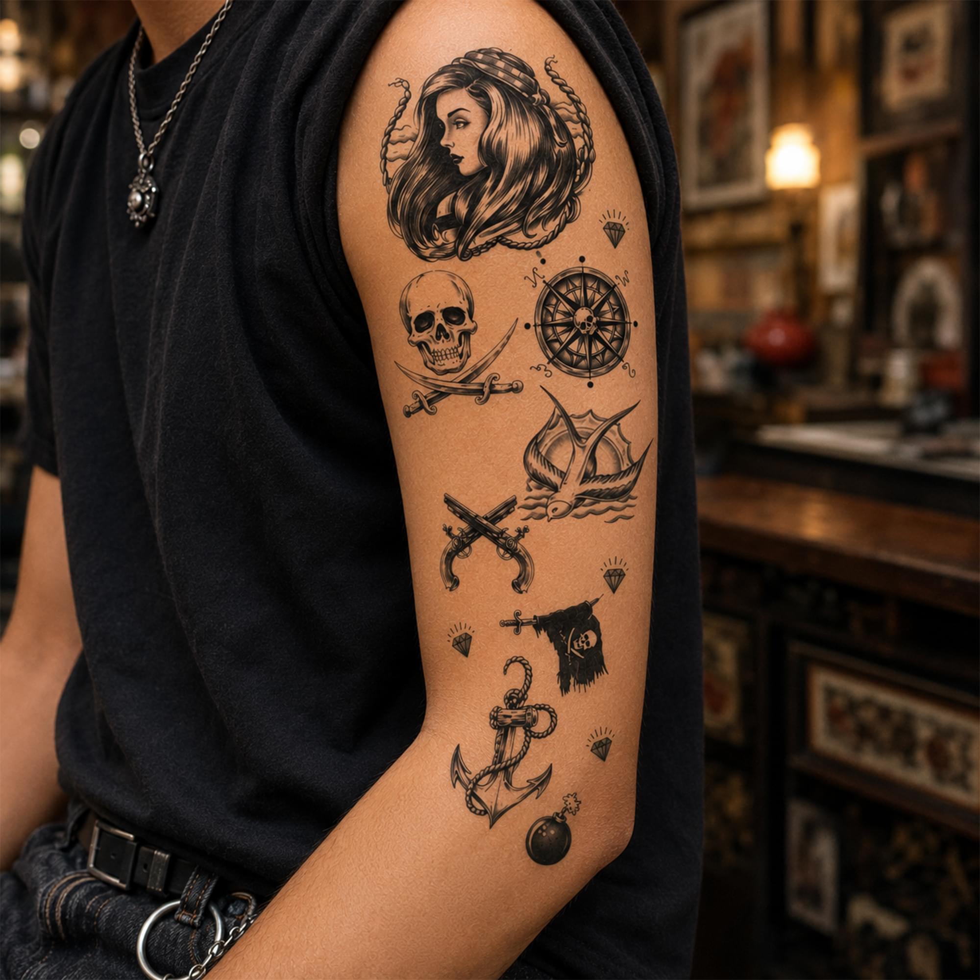 Pirate Tattoo Costume Accessory