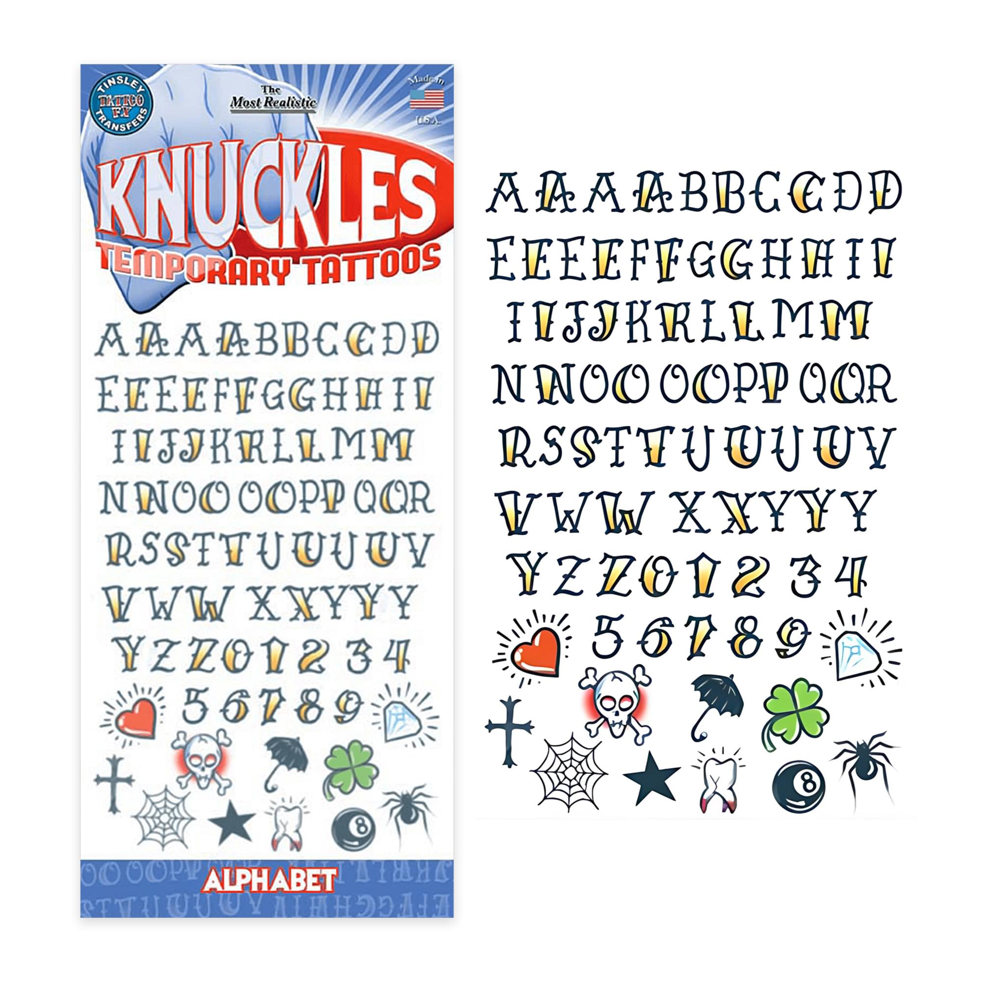 Knuckles Tattoo Costume Accessory